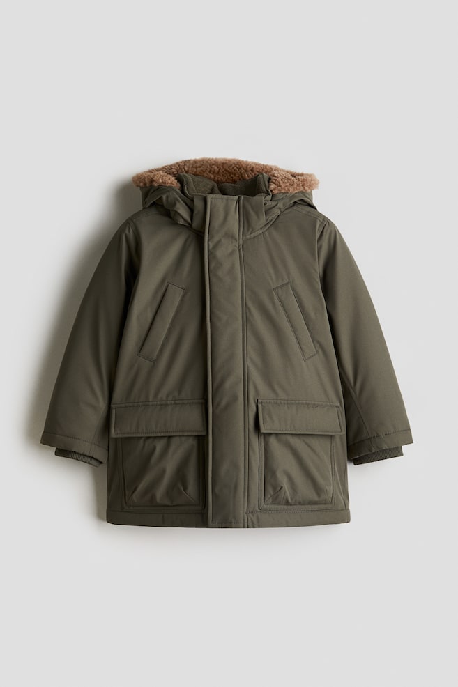Padded water-repellent parka - Dark green - 1