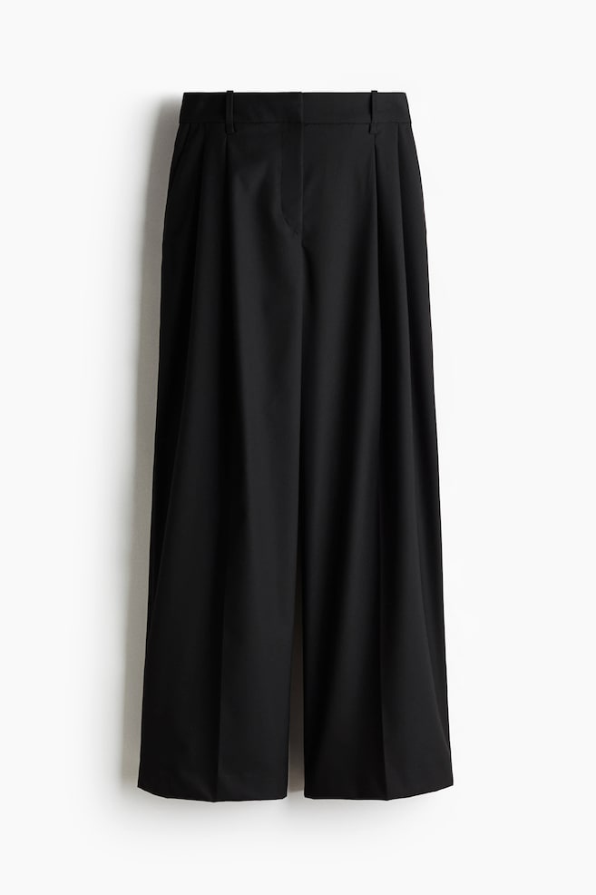 Pantaloni eleganți largi - Negru/Bej-melanj/Bej-deschis/Gri-melanj - 1