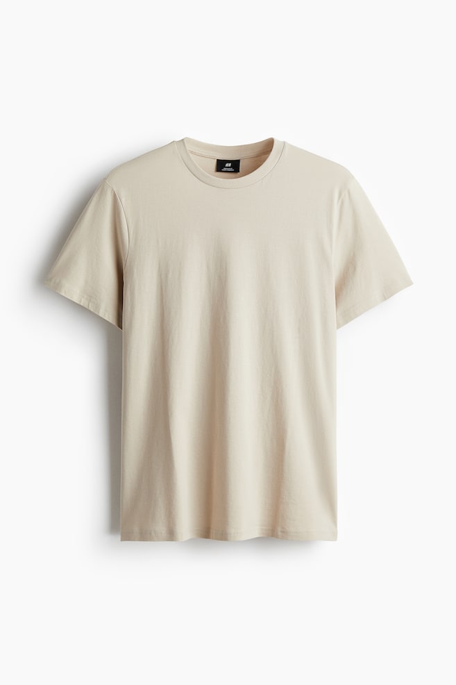 T-shirt Regular Fit - Beige clair/Blanc/Noir/Bleu marine/Gris foncé/Bleu clair/Vert/Taupe/Gris chiné/Marron/Lilas/Vert kaki foncé - 1