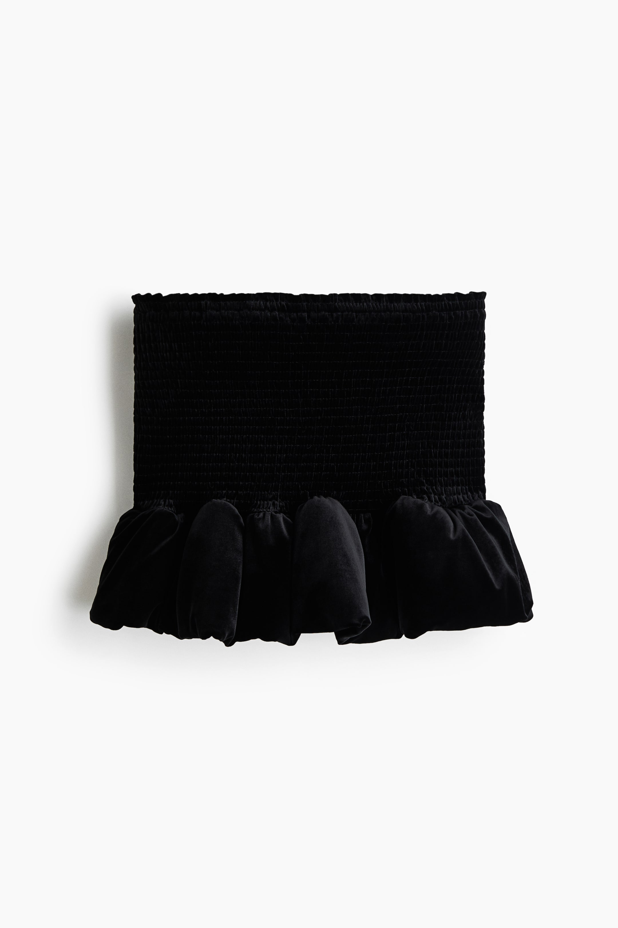 View larger image: Smocked Velour Skirt - Black - Ladies | H&M US 5