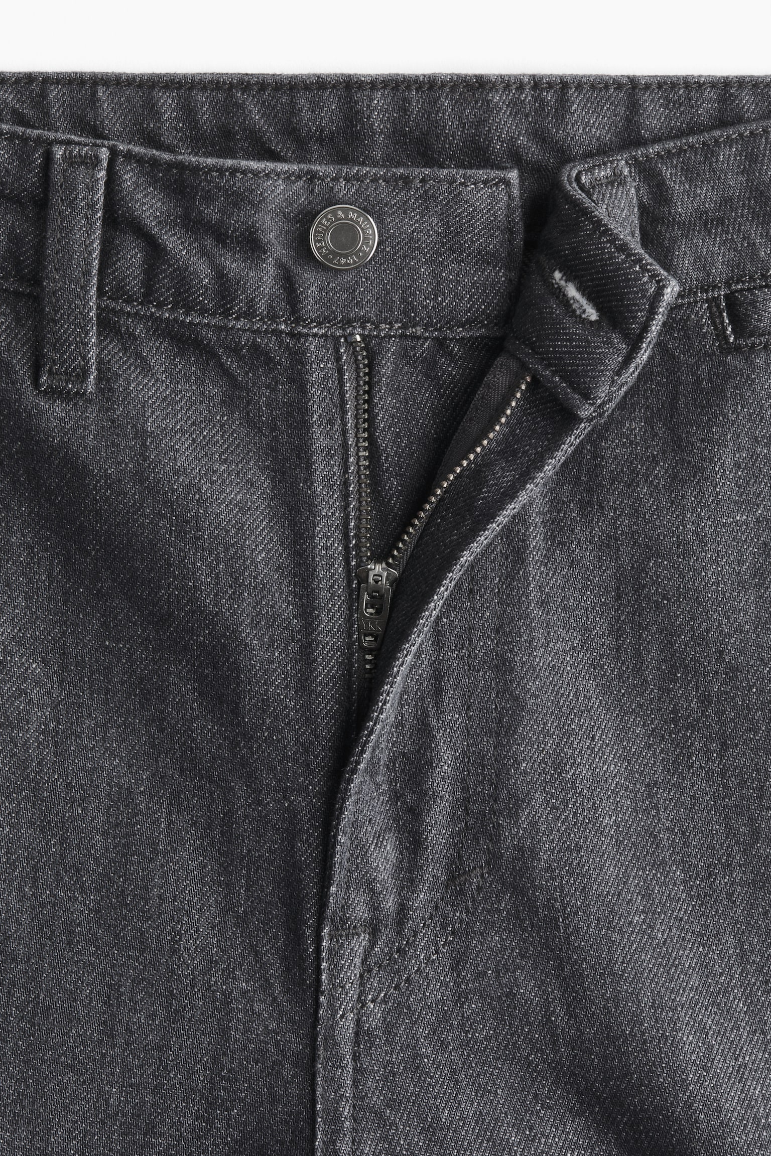 直筒高腰牛仔褲 - 丹寧灰/白色/丹寧藍/深丹寧藍/丹寧藍 - 6