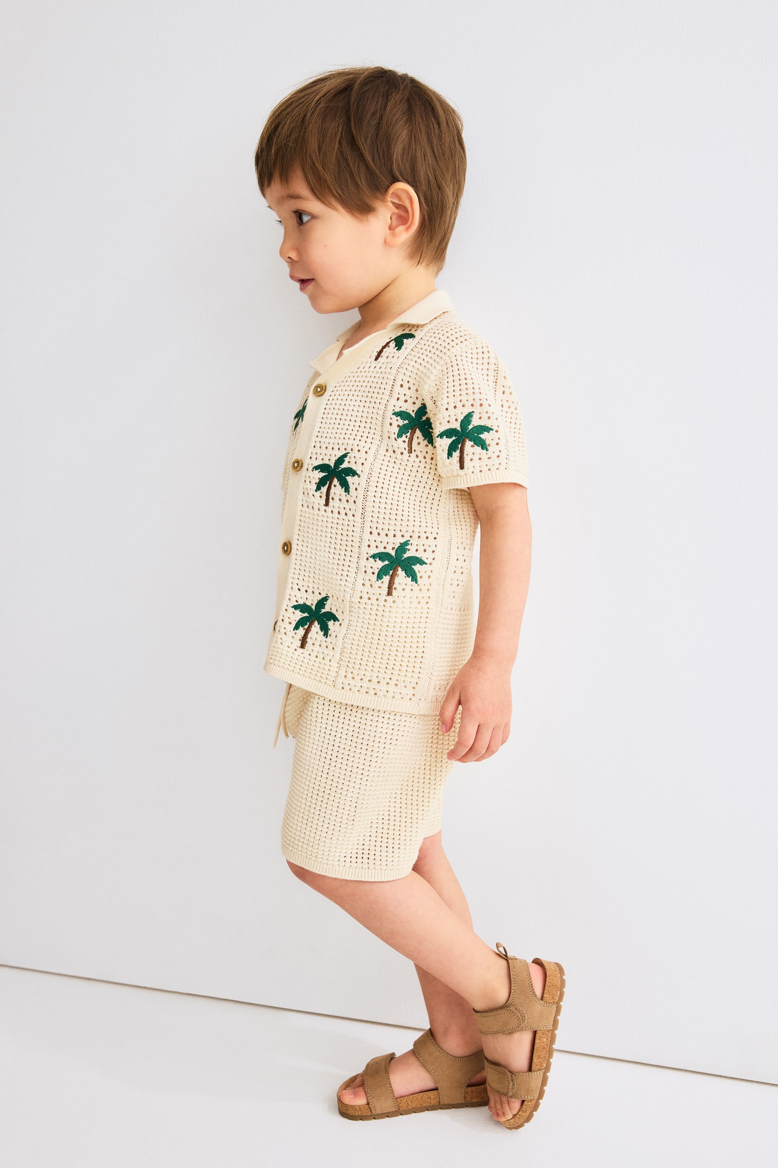 2-Piece Hole-Knit Cotton Set - 3