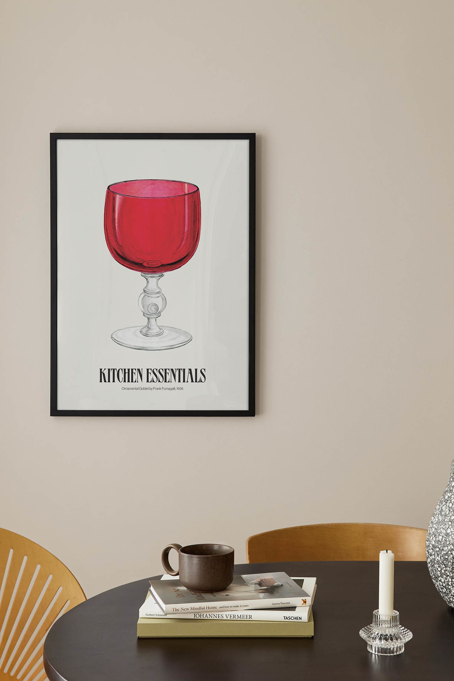 Ornamental Goblet Poster-Röd/beige