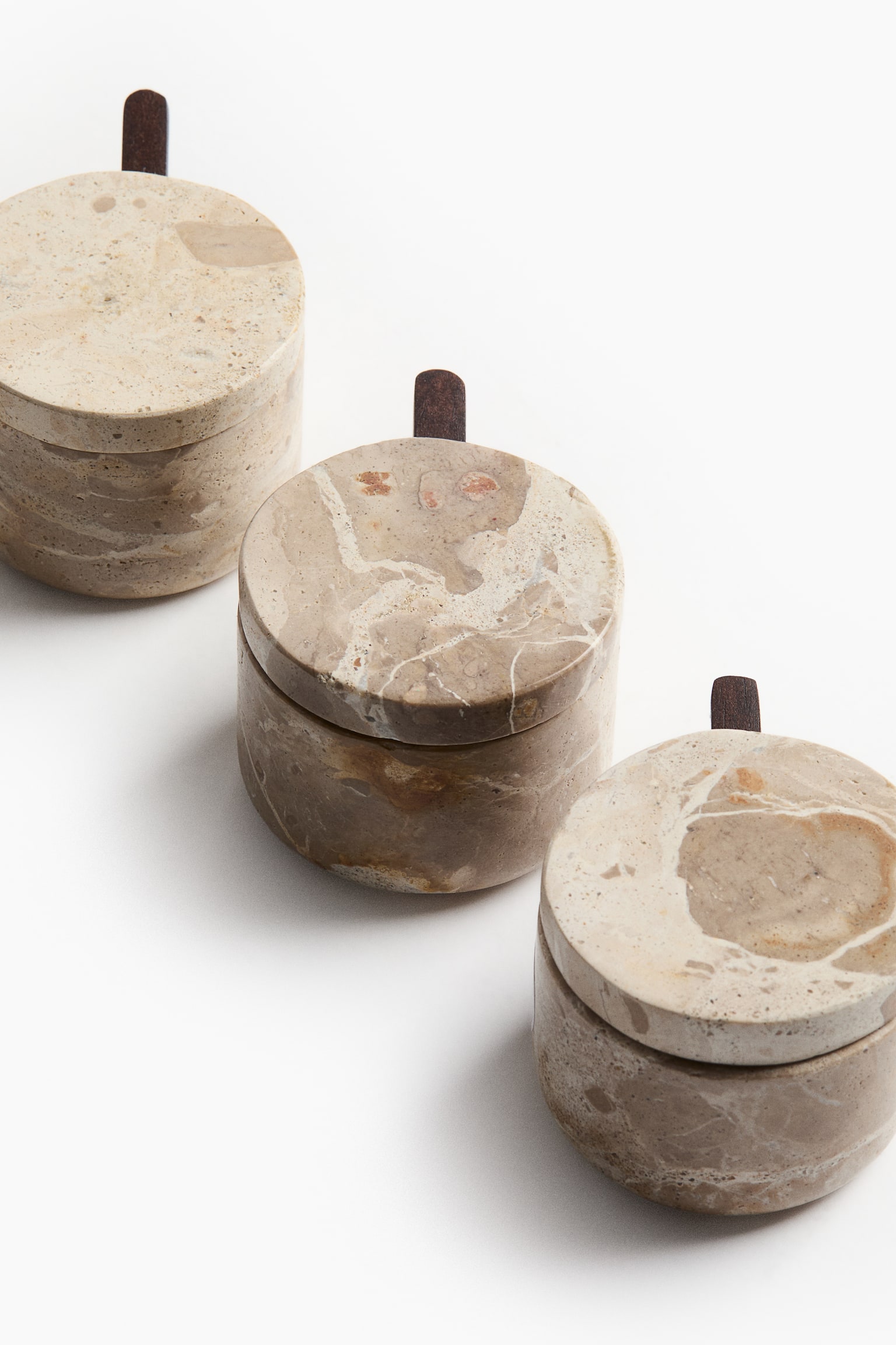 כלי שיש למלח - בז'/דוגמת שיש - 4