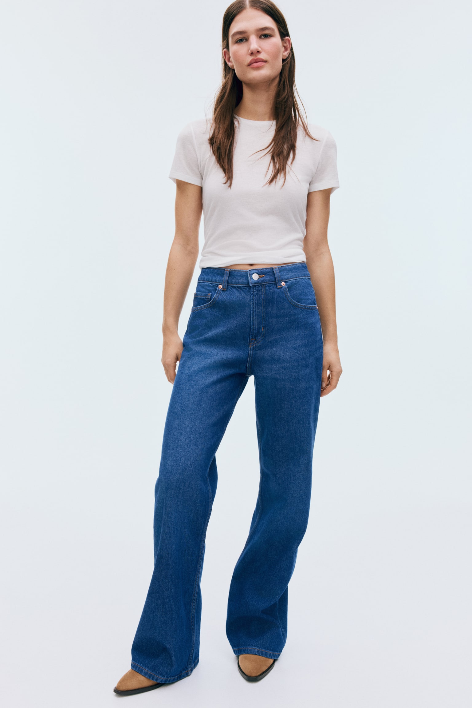 Wide High Jeans - Blu denim scuro/Blu denim chiaro/Blu denim scuro/Blu denim scuro/gessato/Blu denim/Grigio denim/Beige chiaro/Grigio/Blu denim/Nero/Blu denim/Bianco - 1