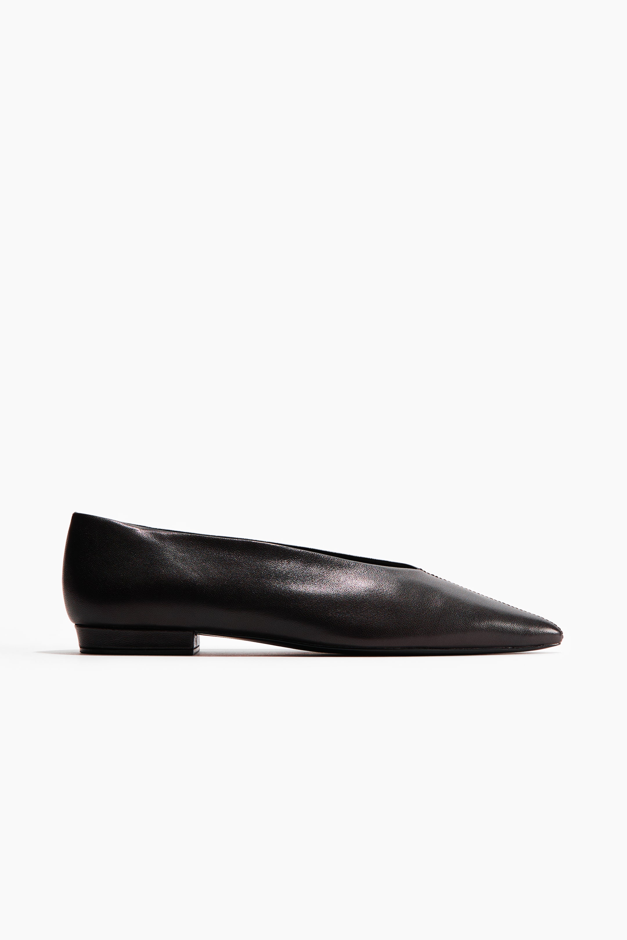 View larger image: Leather ballet pumps - Black - Ladies | H&M 2