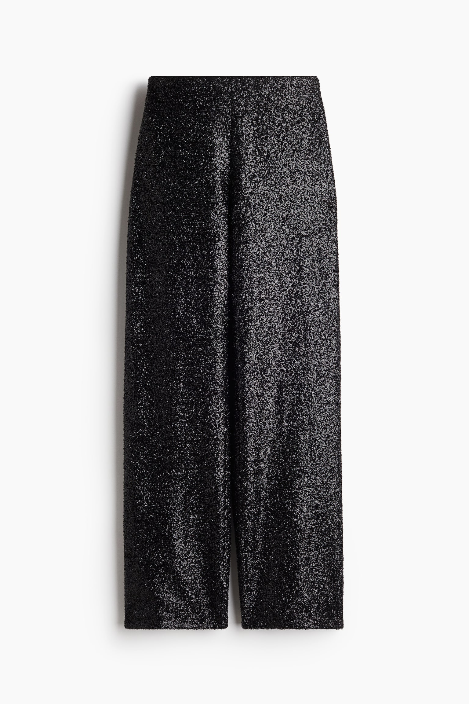 Straight sequined trousers - Black - 2