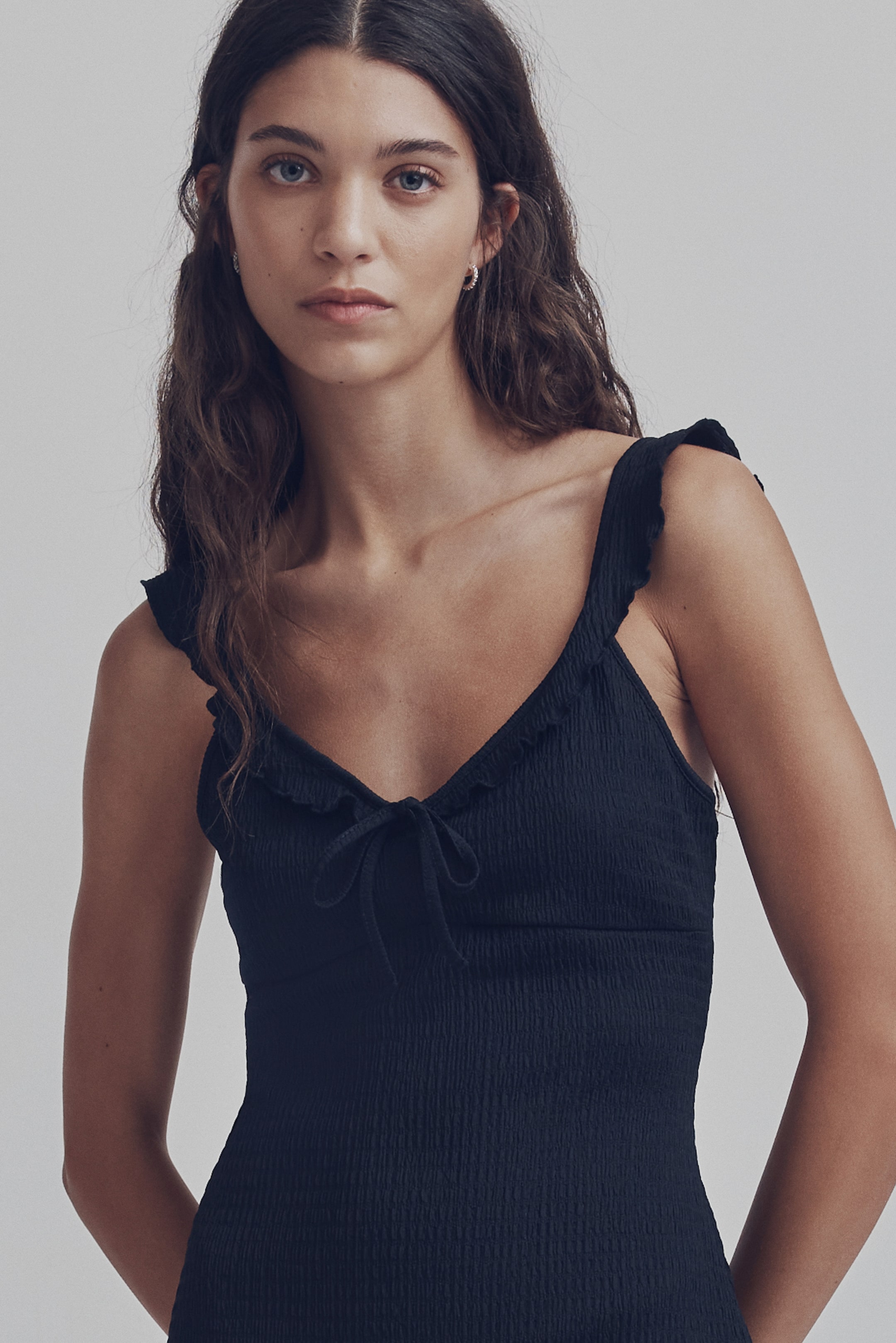 View larger image: Textured jersey dress - Black - Ladies | H&M IN 3