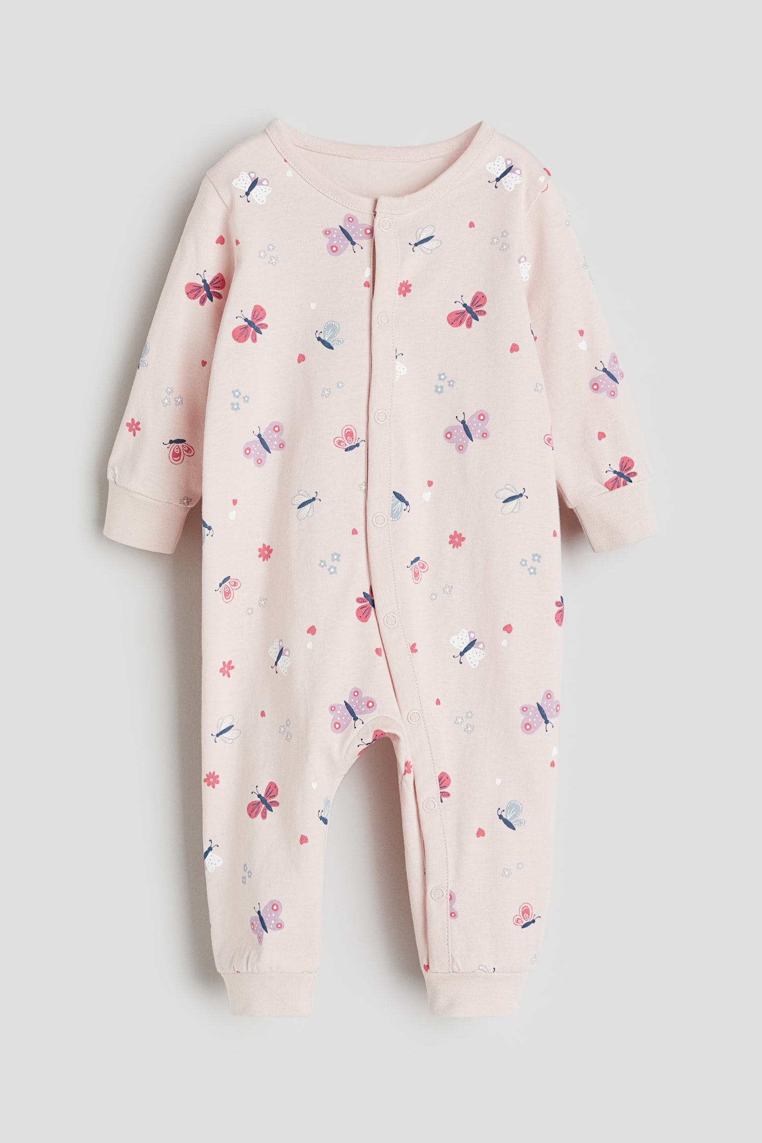 Pattern Sleepsuit - Light pink/Butterflies/White/Giraffes/Cream/Dinosaurs/Light blue/Clouds/Light beige/Cats - 1