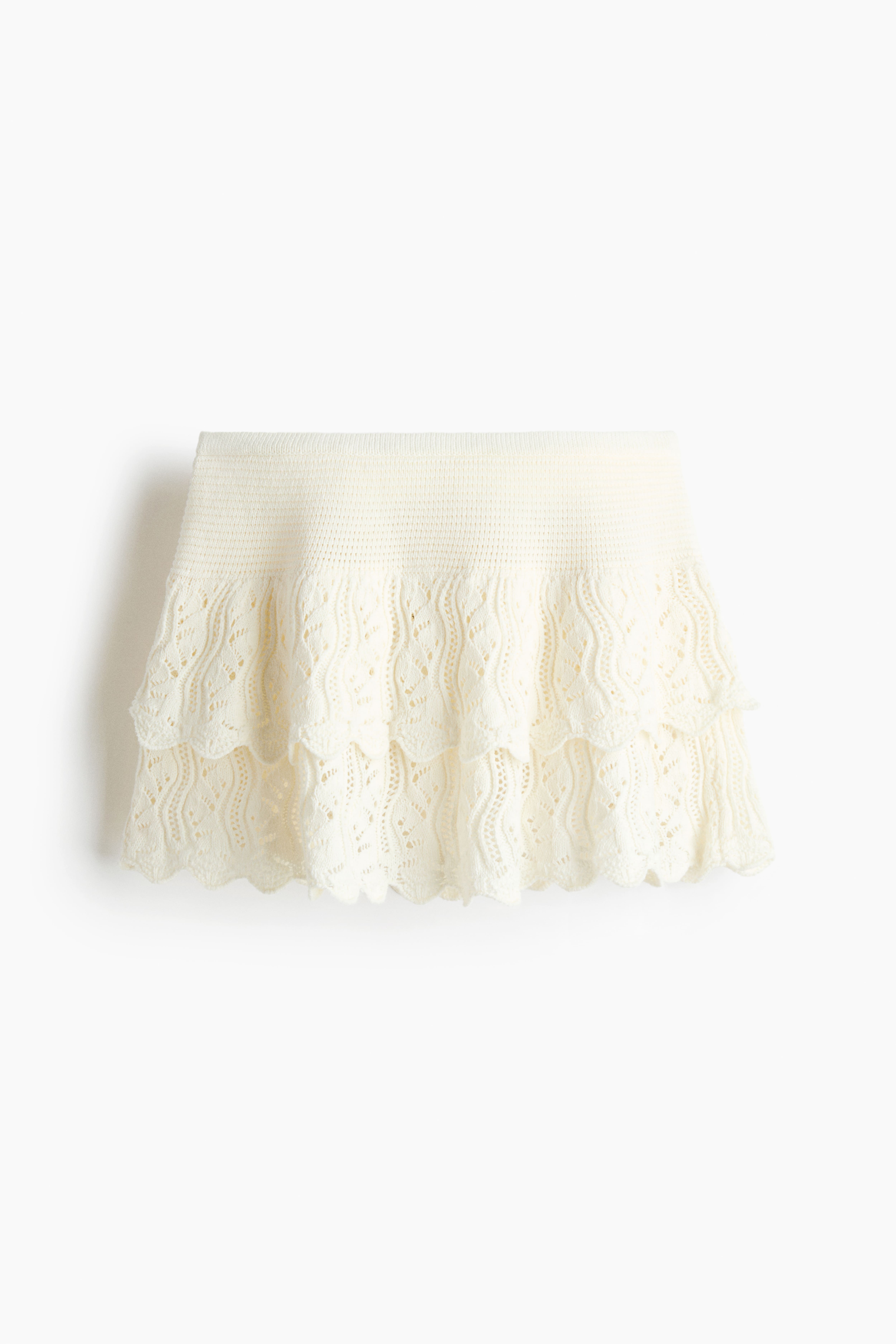 Crochet-Look Tiered Skirt