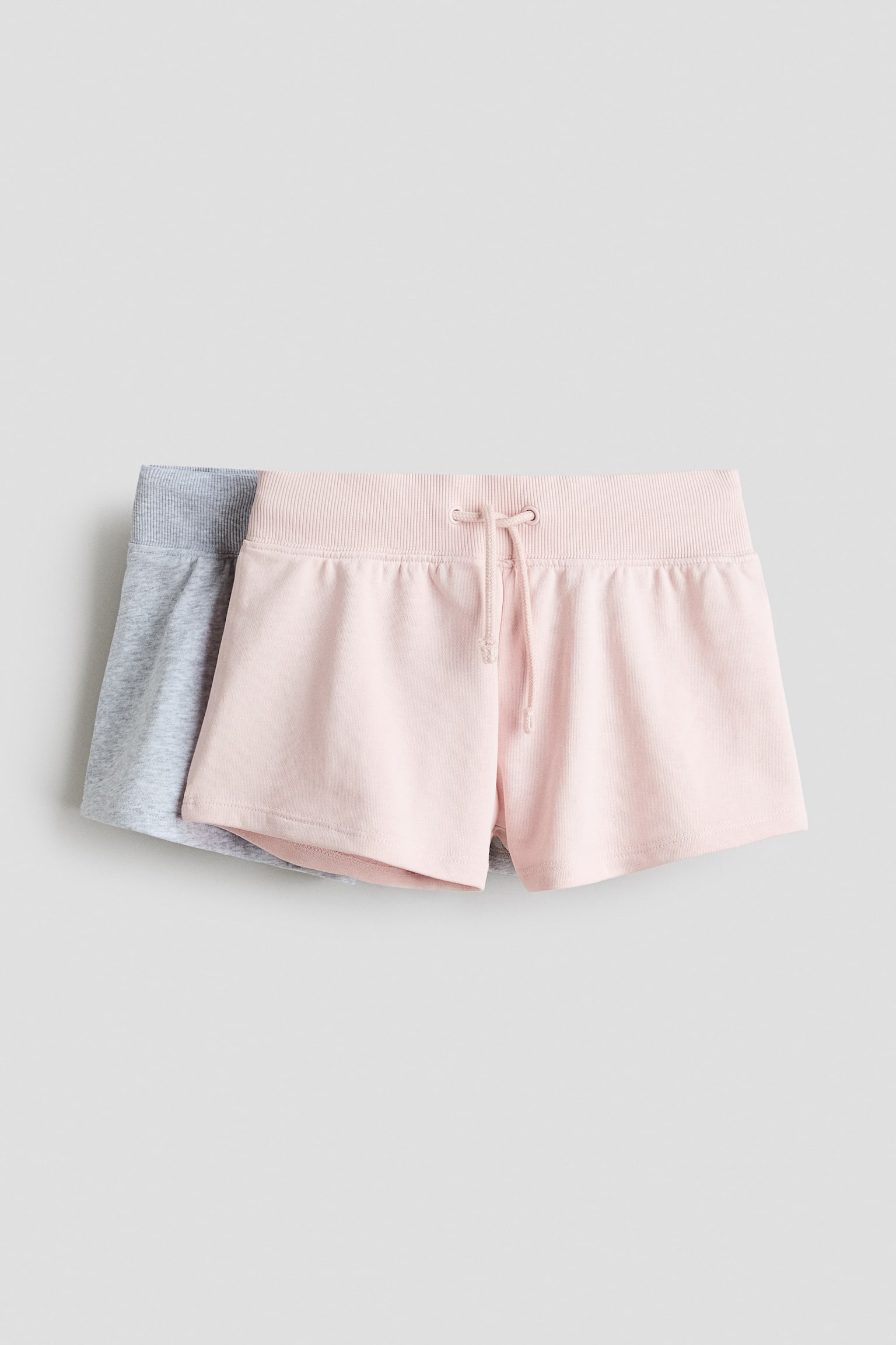 Set van 2 sweatshorts - Lichtroze/lichtgrijs gemêleerd/Lichtgrijs gemêleerd/zwart