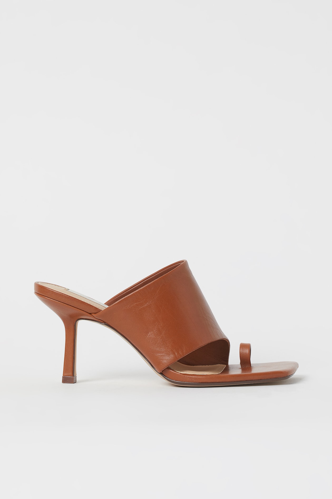 Leather mules Brown Ladies H&M HK