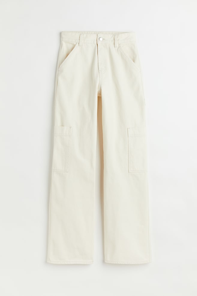 Wide cargo trousers - Natural white/Khaki green/Dark grey/Denim blue/dc - 1