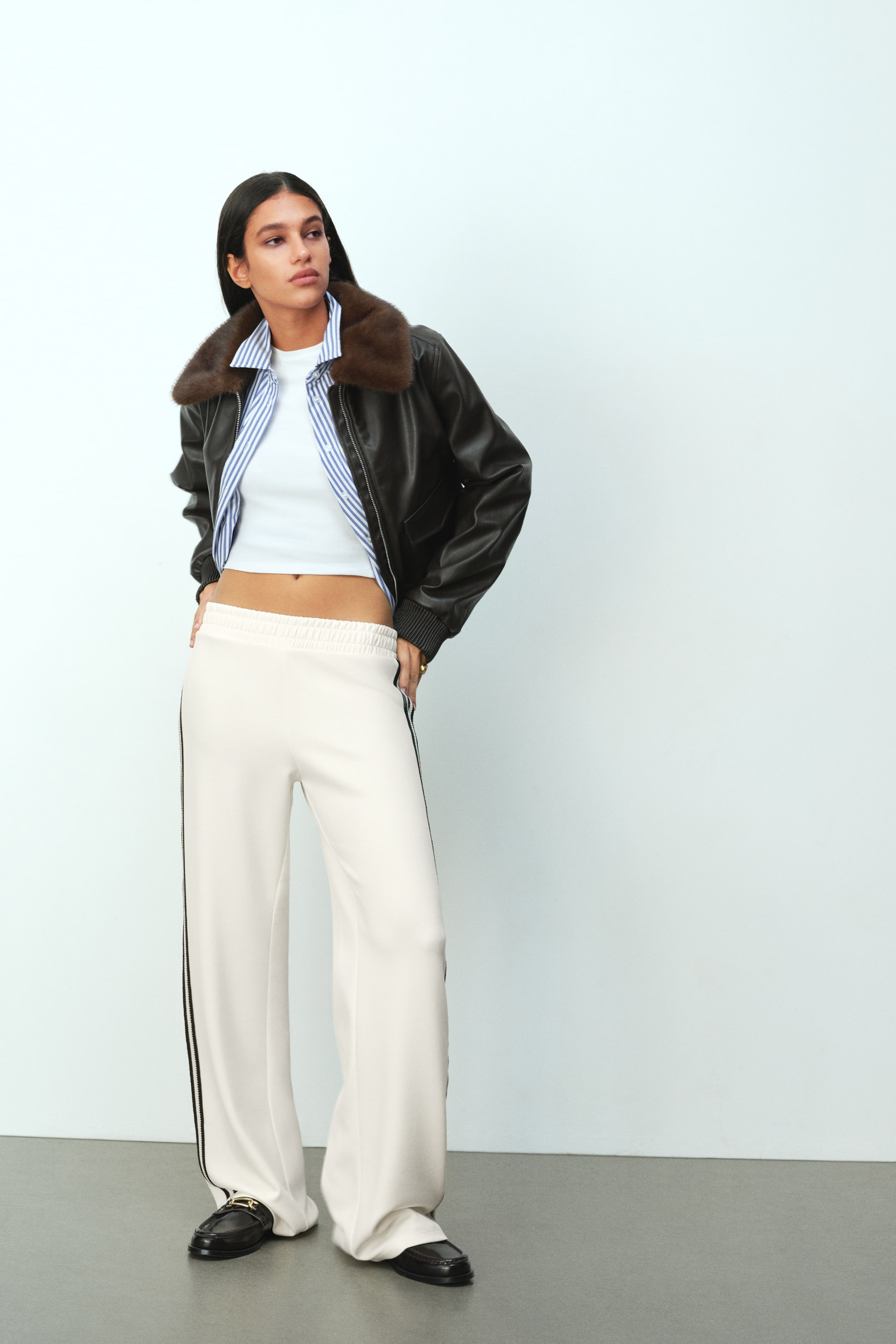 Pantalon en scuba avec taille élastique