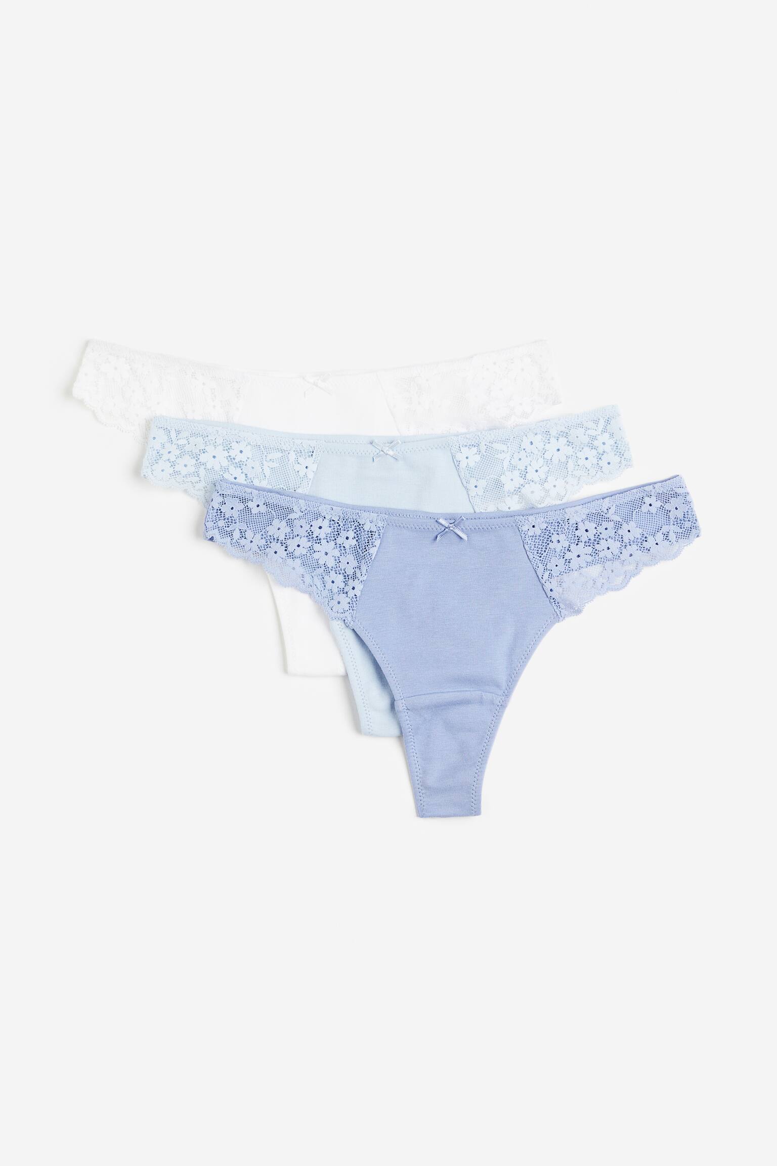 MAMA 3-pack thong briefs - White/Light blue/Blue - 1