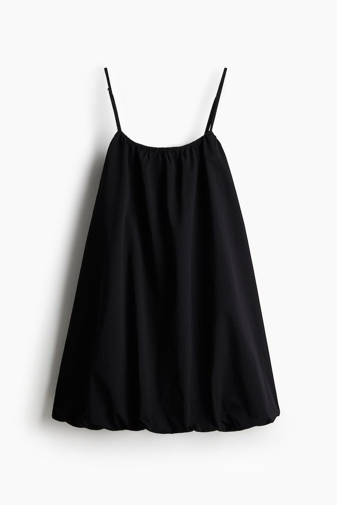 Trägerkleid mit Ballonsaum - Schwarz - 1