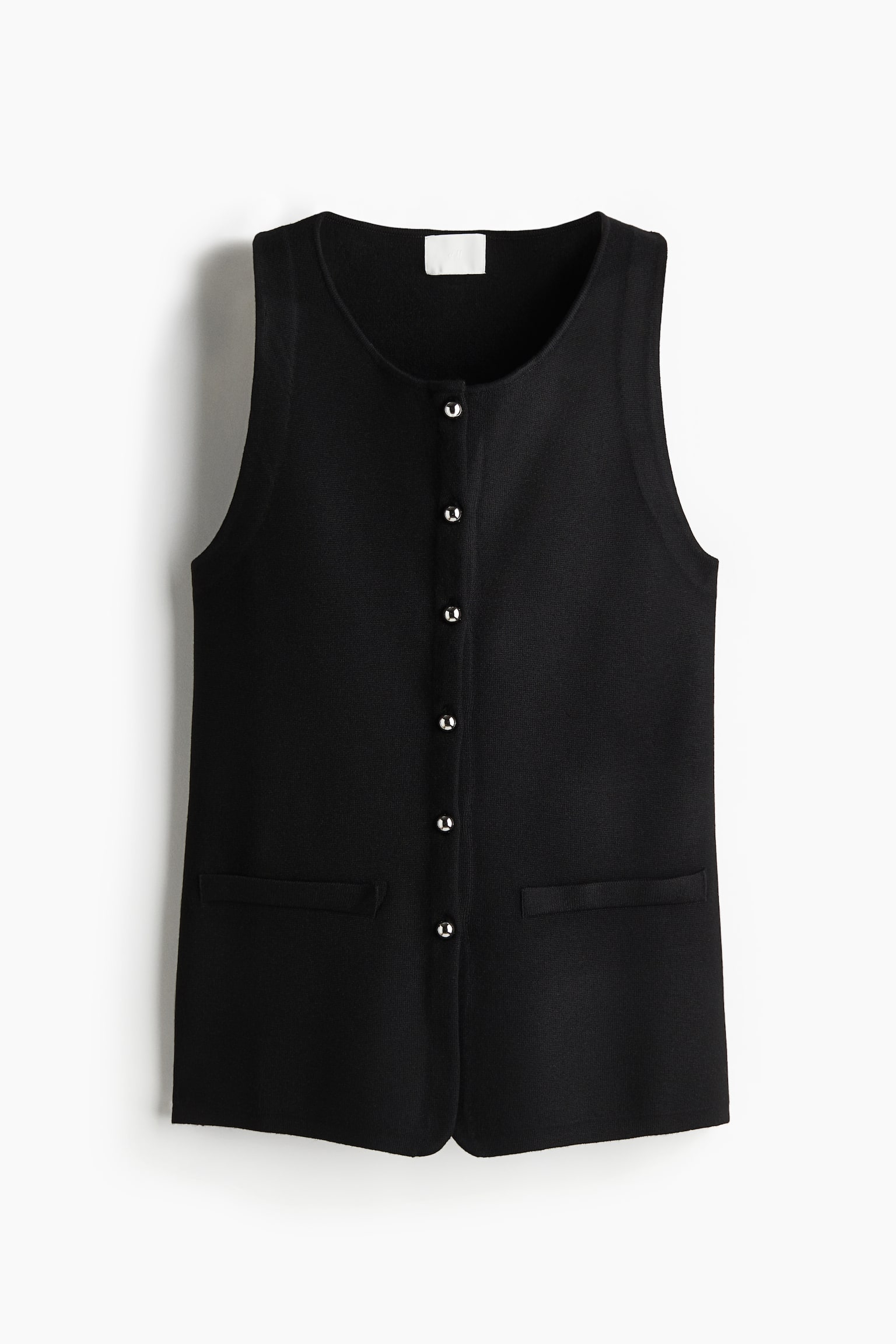 Женский жилет H&M Fine-Knit Vest, цвет: Чёрный — фото 1