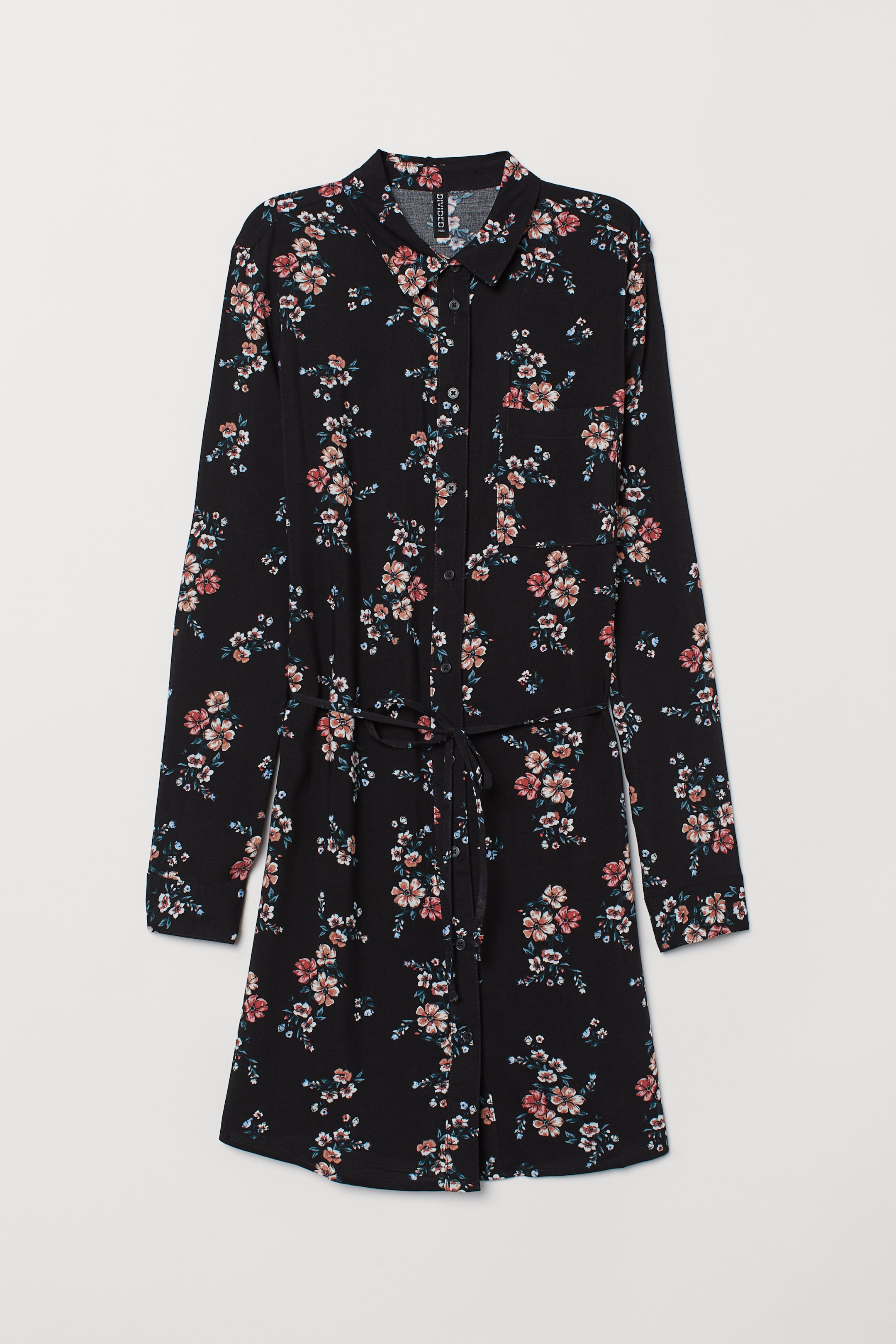 View larger image: Shirt dress - Black/Floral - Ladies | H&M IE 1