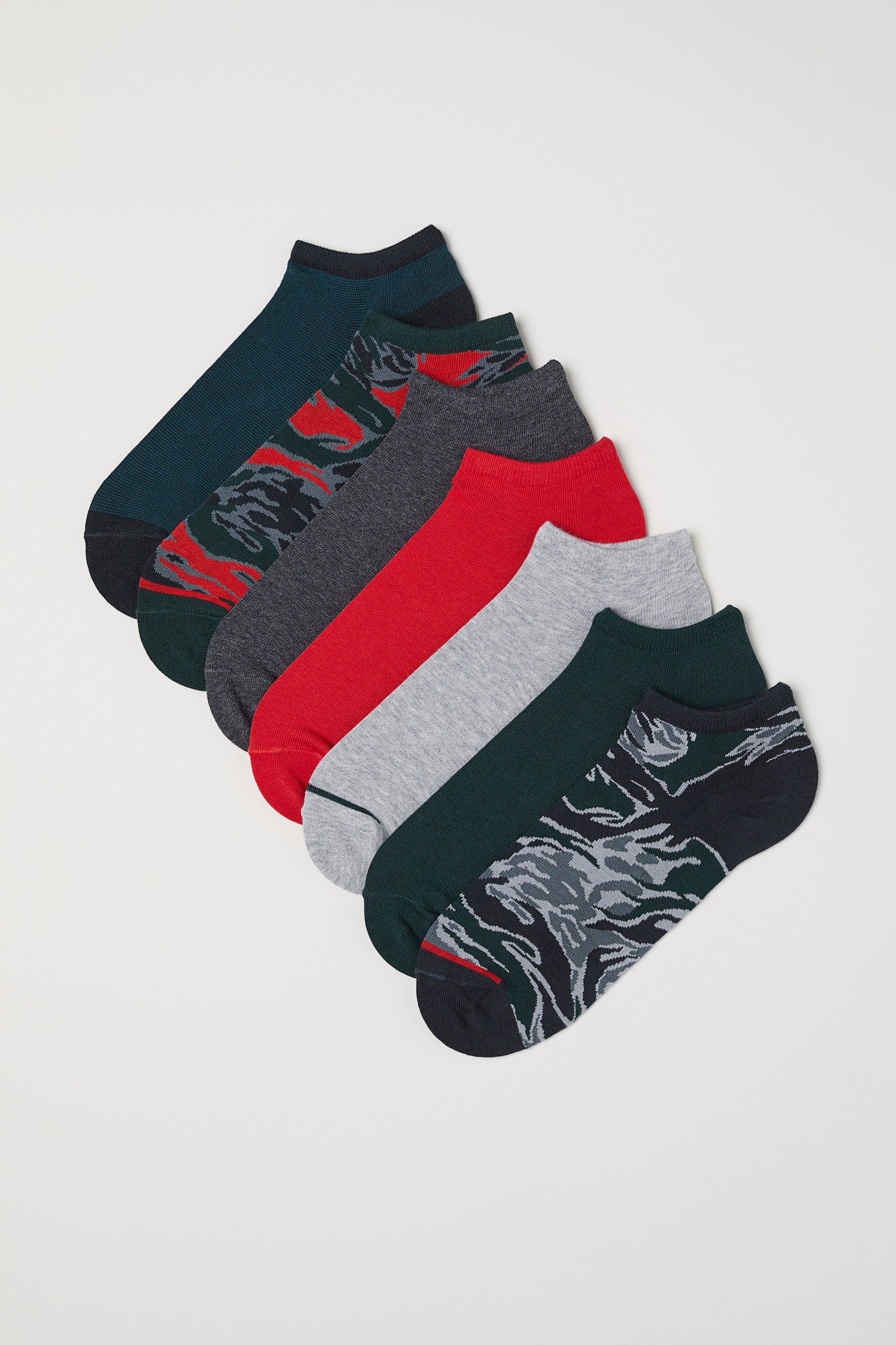 View larger image: 7-pack trainer socks - Dark green/Muliticoloured - Men | H&M IE 1