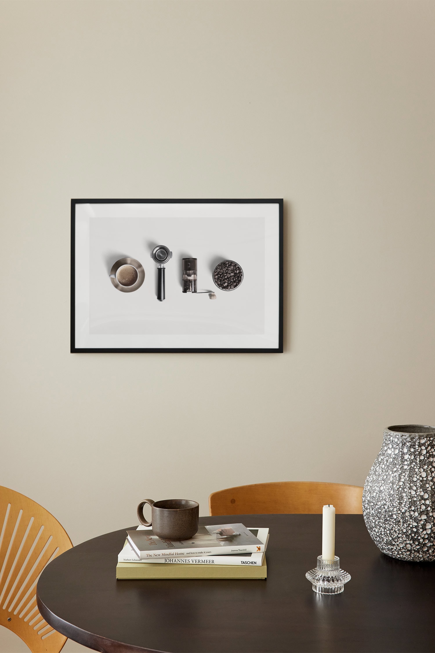 Espresso Coffee Collection Poster - Braun/weiß