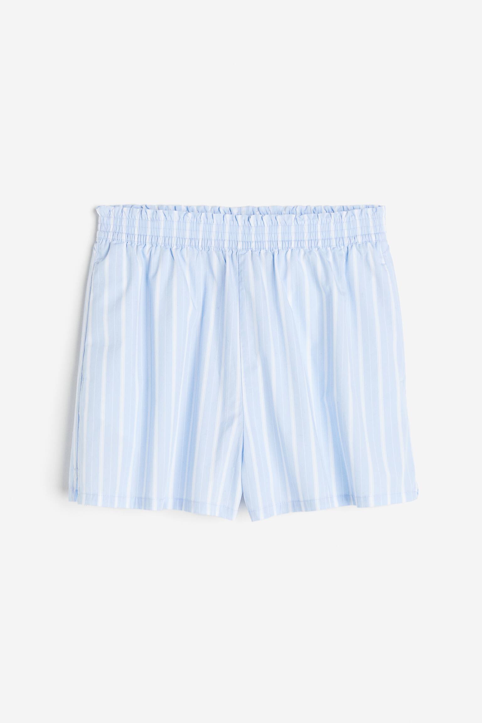 Cotton pull-on shorts - Light blue/Striped/Cream/Black - 2