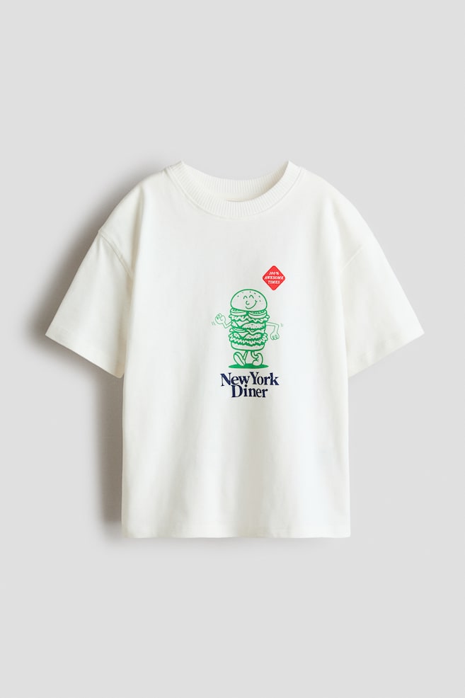 Printed T-shirt - White/New York Diner/White/Boston Garage Club/Cream/Green striped/Blue/Striped/Dusty turquoise/Energy/Light yellow/Tropicool/Light green/Gelato/Dark turquoise/Pacific/Black/NASA/Dark blue - 1