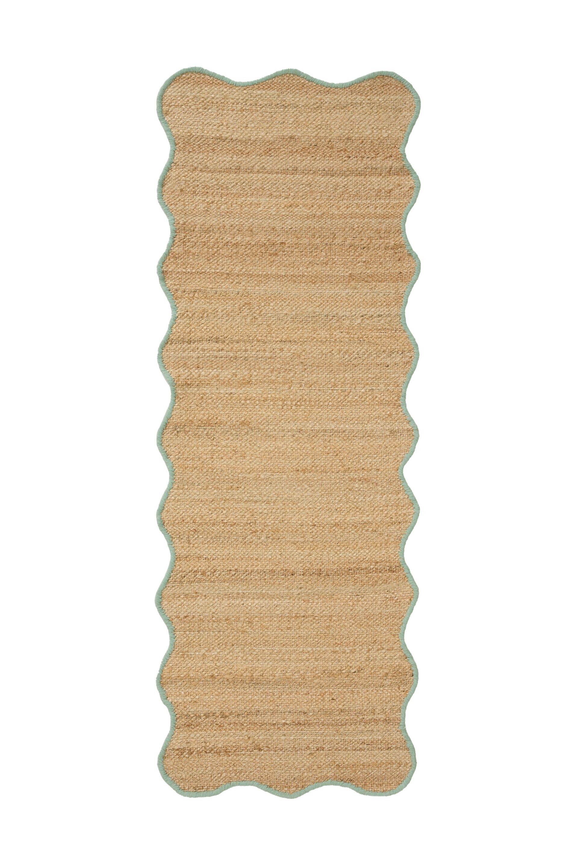 benuta - Jute Vloerkleed Mambo - Turkoois - size: 70x200