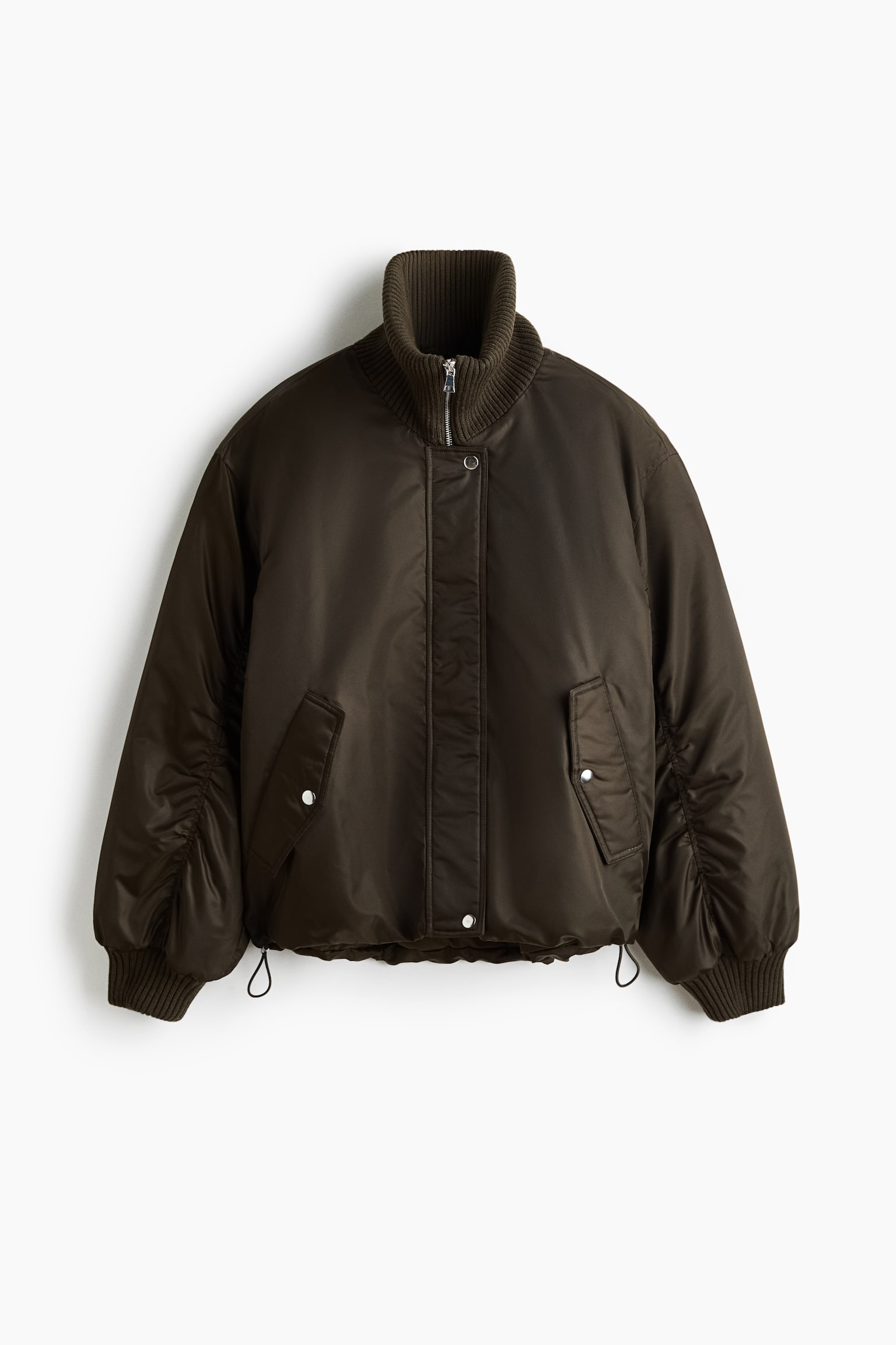 Женская куртка H&M Oversized Bomber, цвет: Тёмный хаки зелёный — фото 1