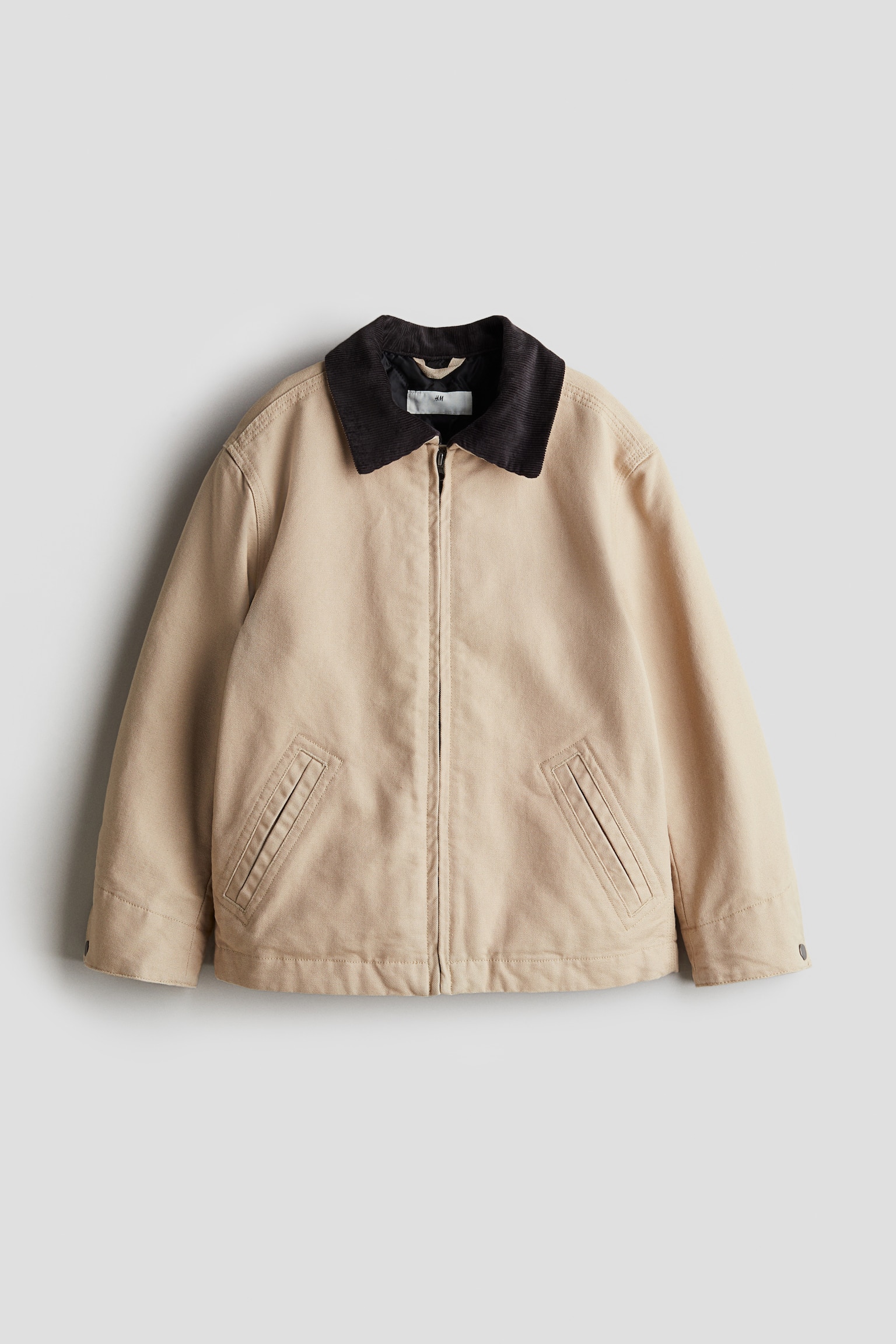 Cotton canvas jacket - Beige - 1