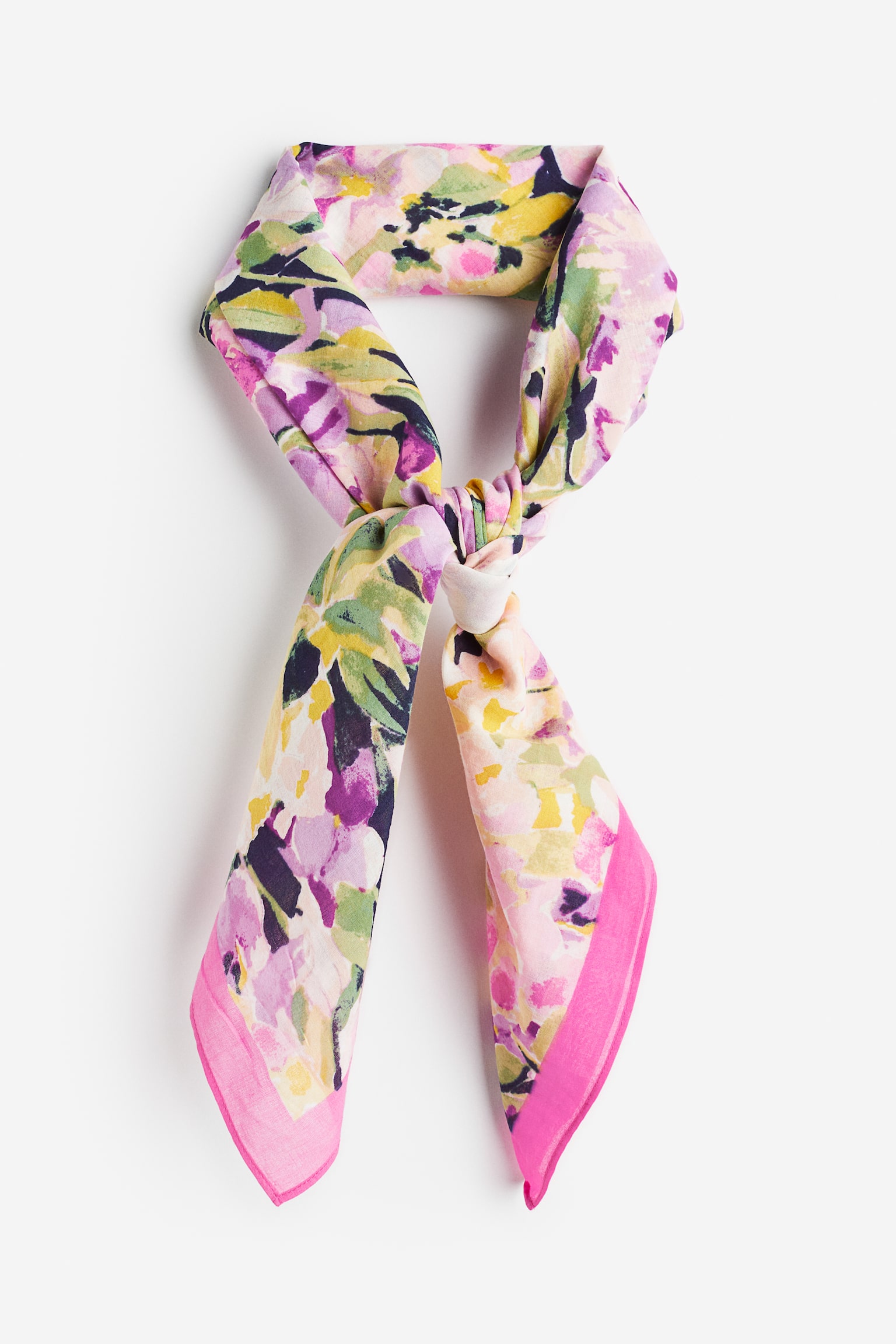 Pattern Cotton Scarf - Pink/Floral - 1