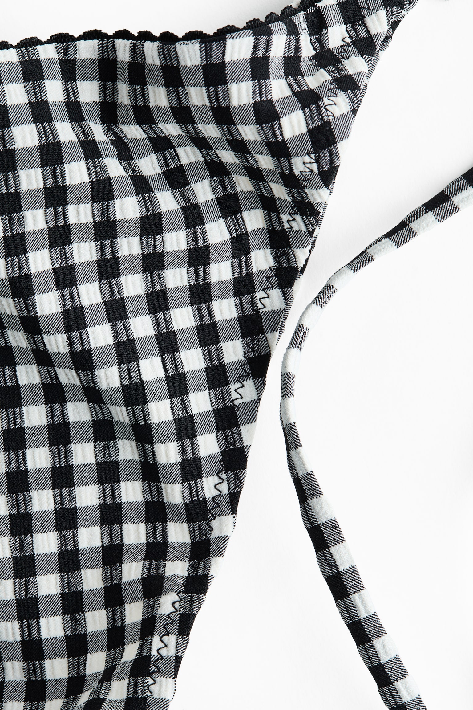 Tie tanga bikini bottoms - Black/Gingham check/White/Blue patterned/White/Chilli peppers - 2