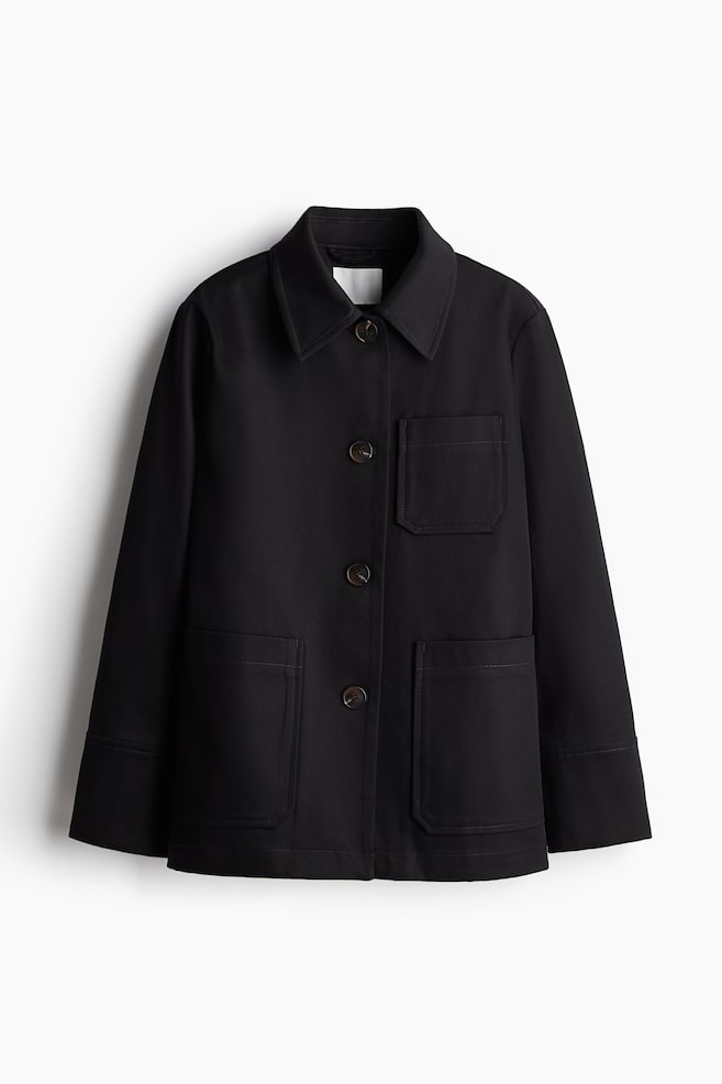 Chaqueta con bolsillos - Negro/Beige - 1