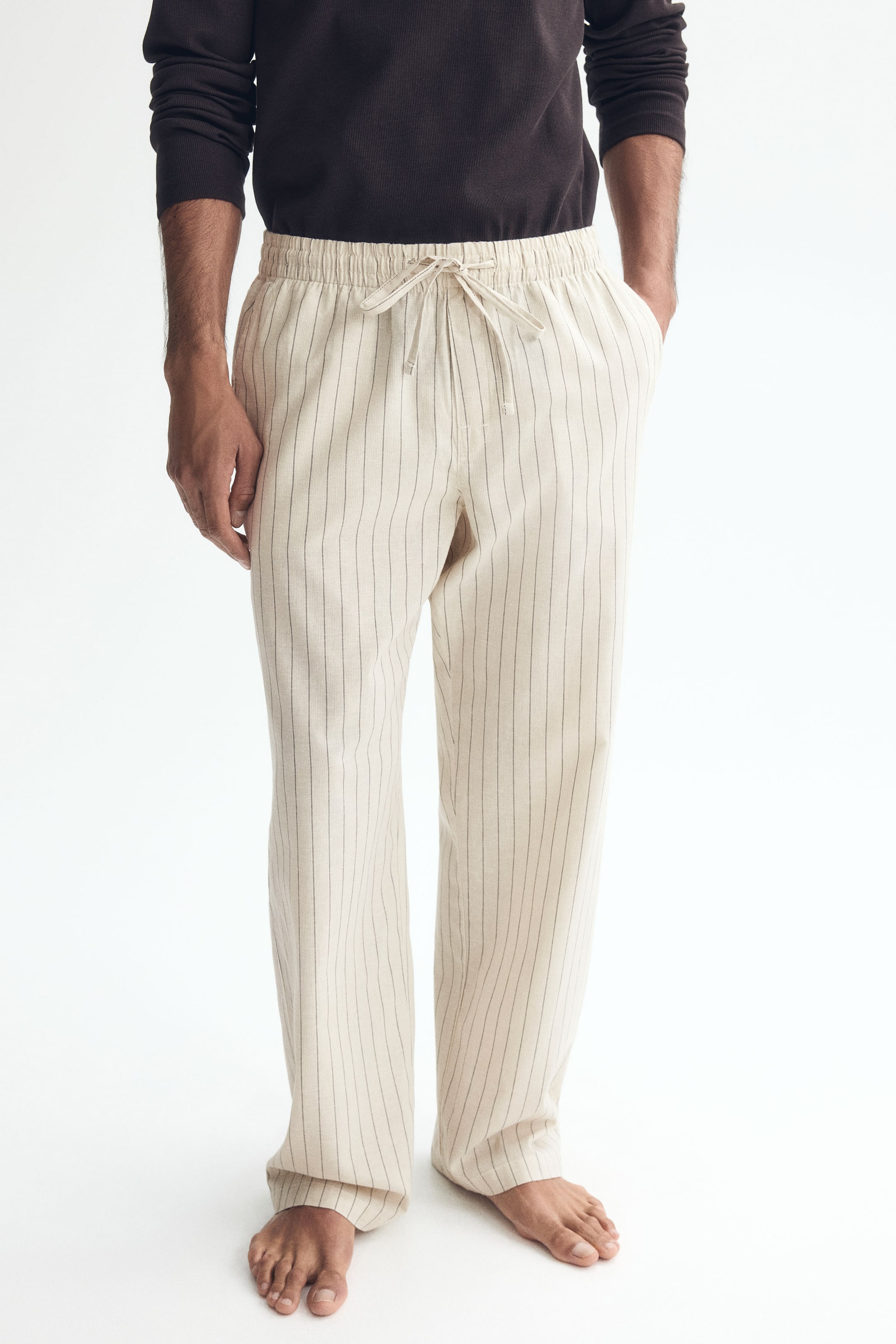 Мужские брюки H&M Relaxed-Fit Linen-Blend Pants — фото 3