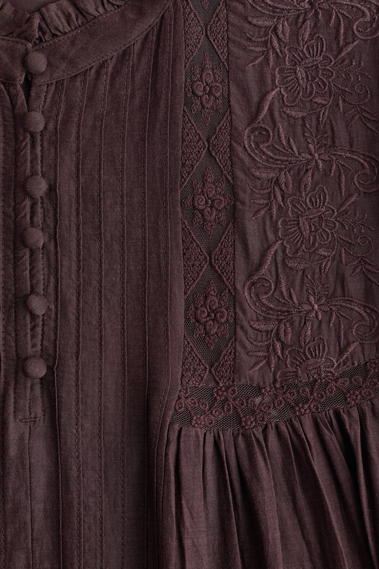 Женское платье H&M Lace-Trimmed Tunic, цвет: Тёмный коричневый — фото 5