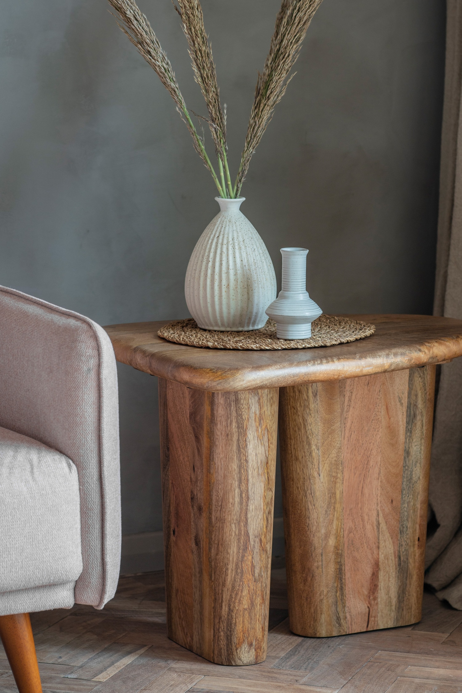 Mango Wood Side Table - Natural