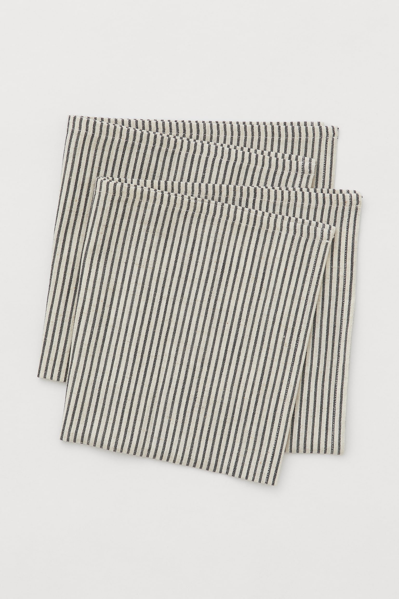 2-pack linen-blend napkins - Light beige/Striped - 3