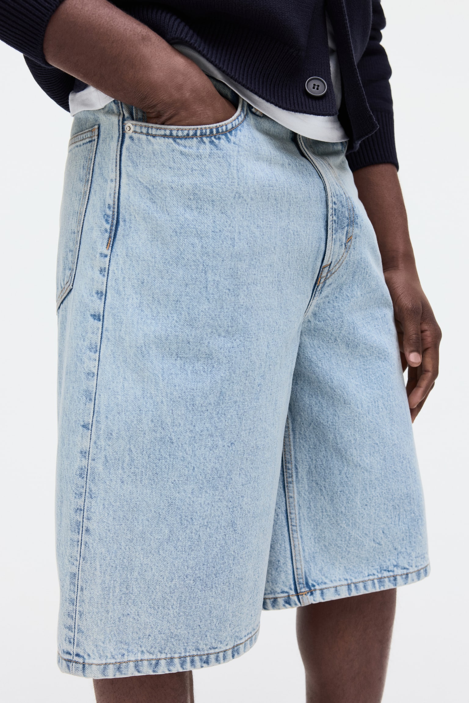 Baggy Denim Shorts - Light denim blue/Denim gray/Denim black/Denim blue - 3