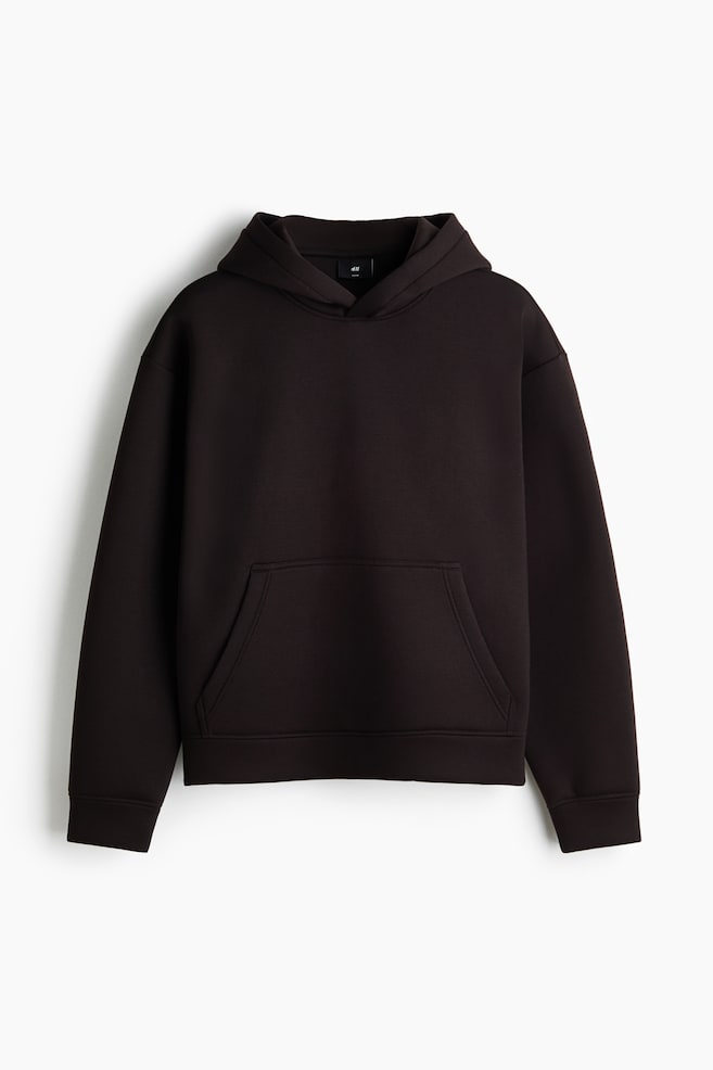 Hoodie aus Scuba in Loose Fit - Dunkelbraun/Graumeliert/Schwarz - 1