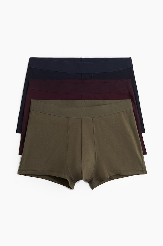 3-pack Short Boxer Briefs with Lycra® - Blue/Green/Red/Green/beige/brown - 1