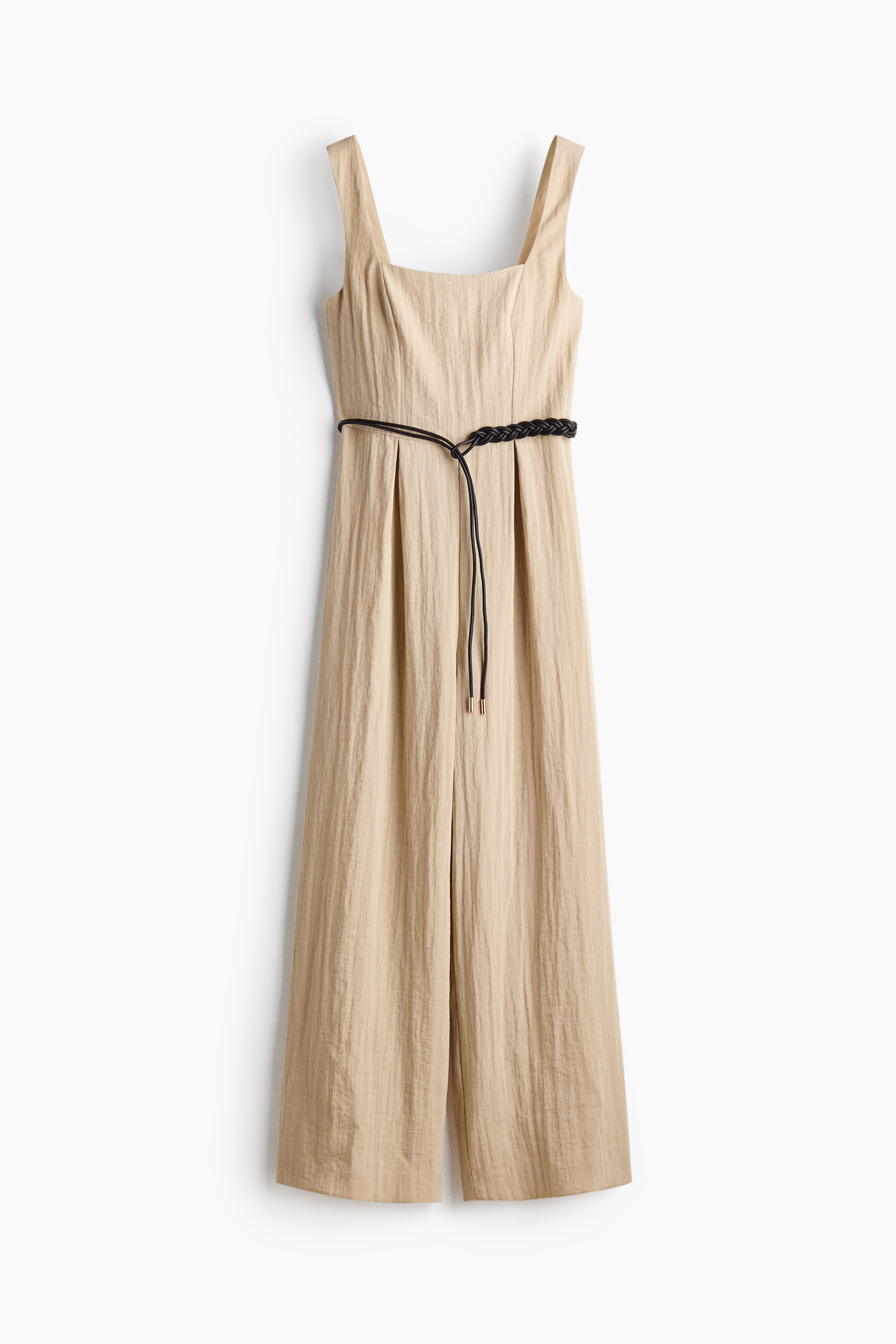 Belted jumpsuit - Light beige/Black