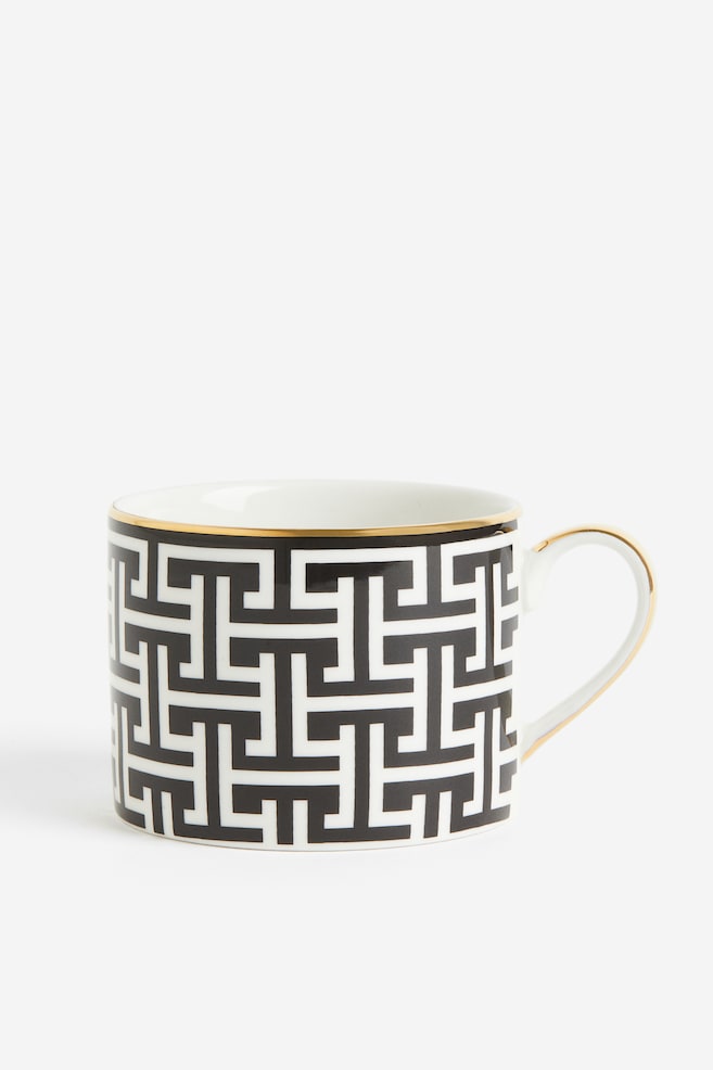Porcelain cup - Black/Patterned/Green/Patterned/Black/Striped/White/Leopard print - 1