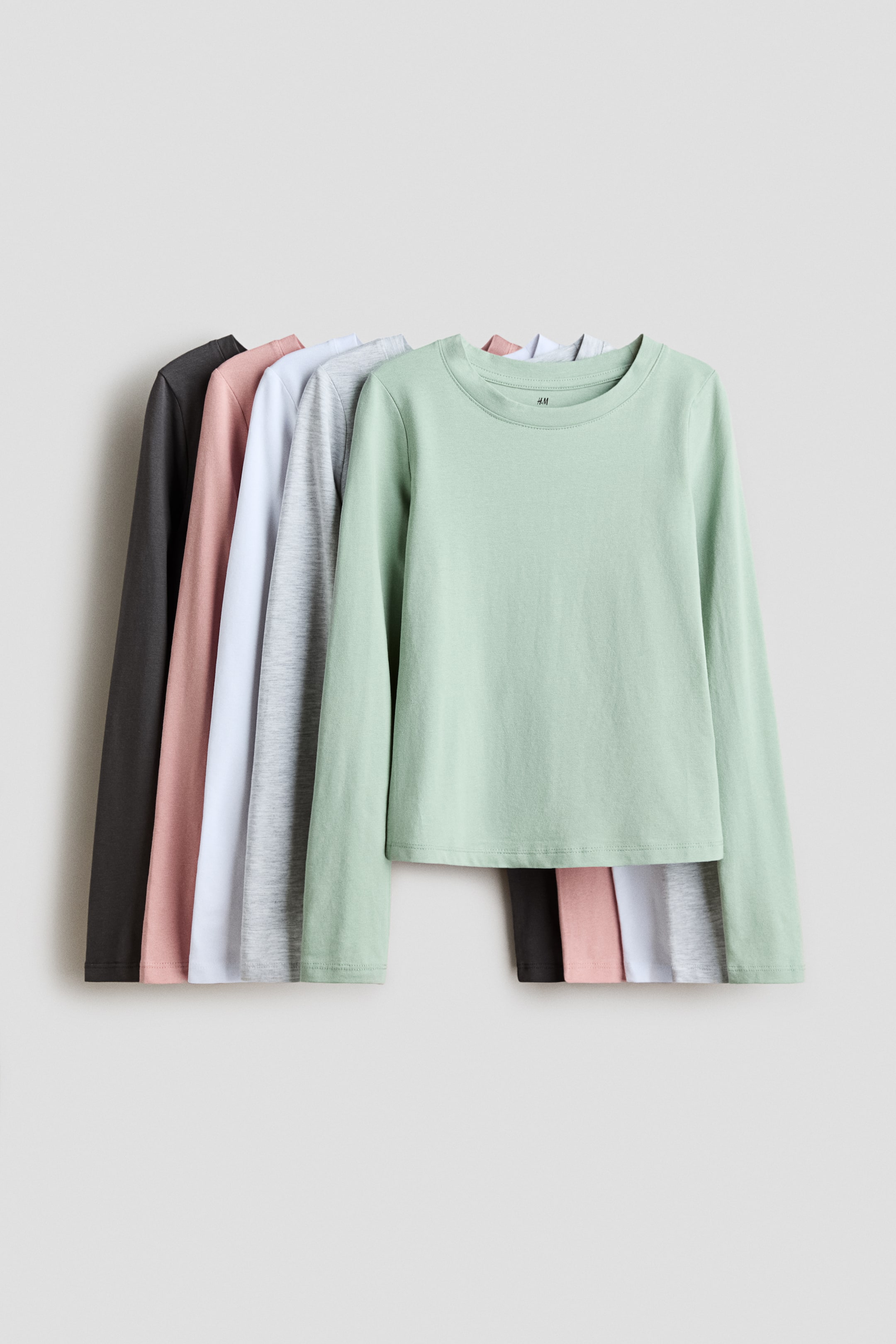 View larger image: 5-Pack Cotton Tops - Light green/dark gray - Kids | H&M US 1