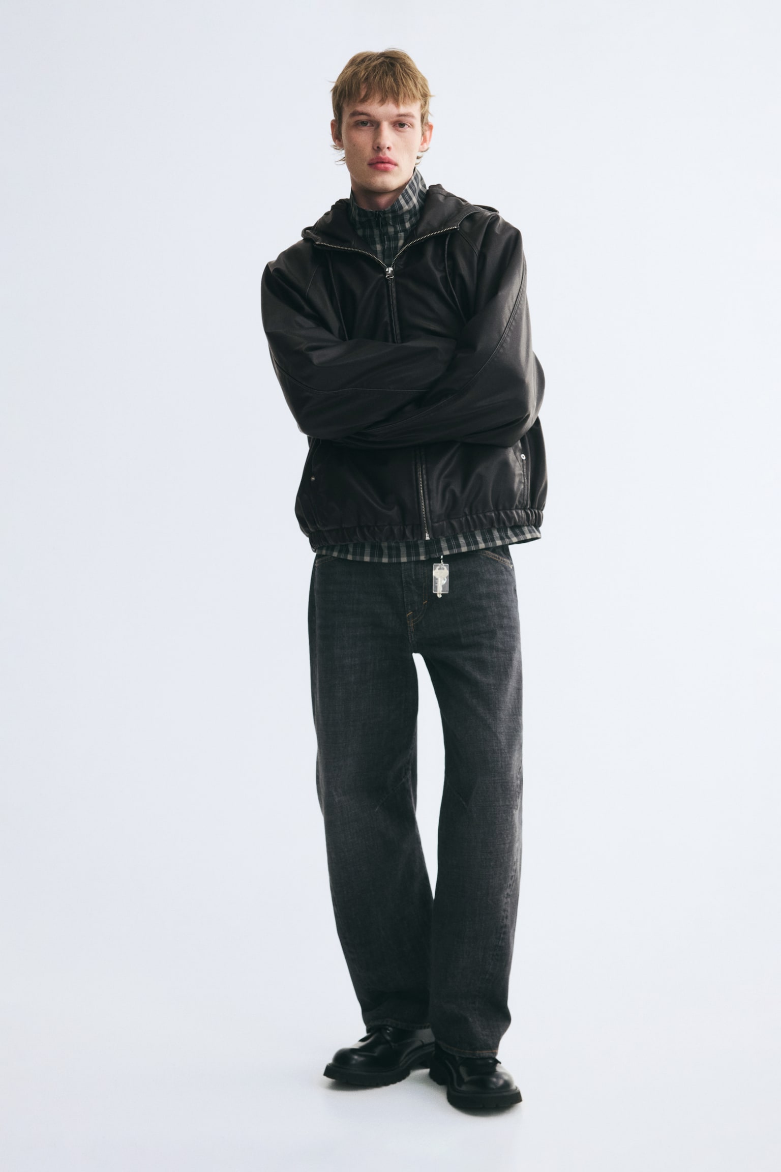 Мужская куртка H&M Hooded, цвет: Чёрный — фото 3