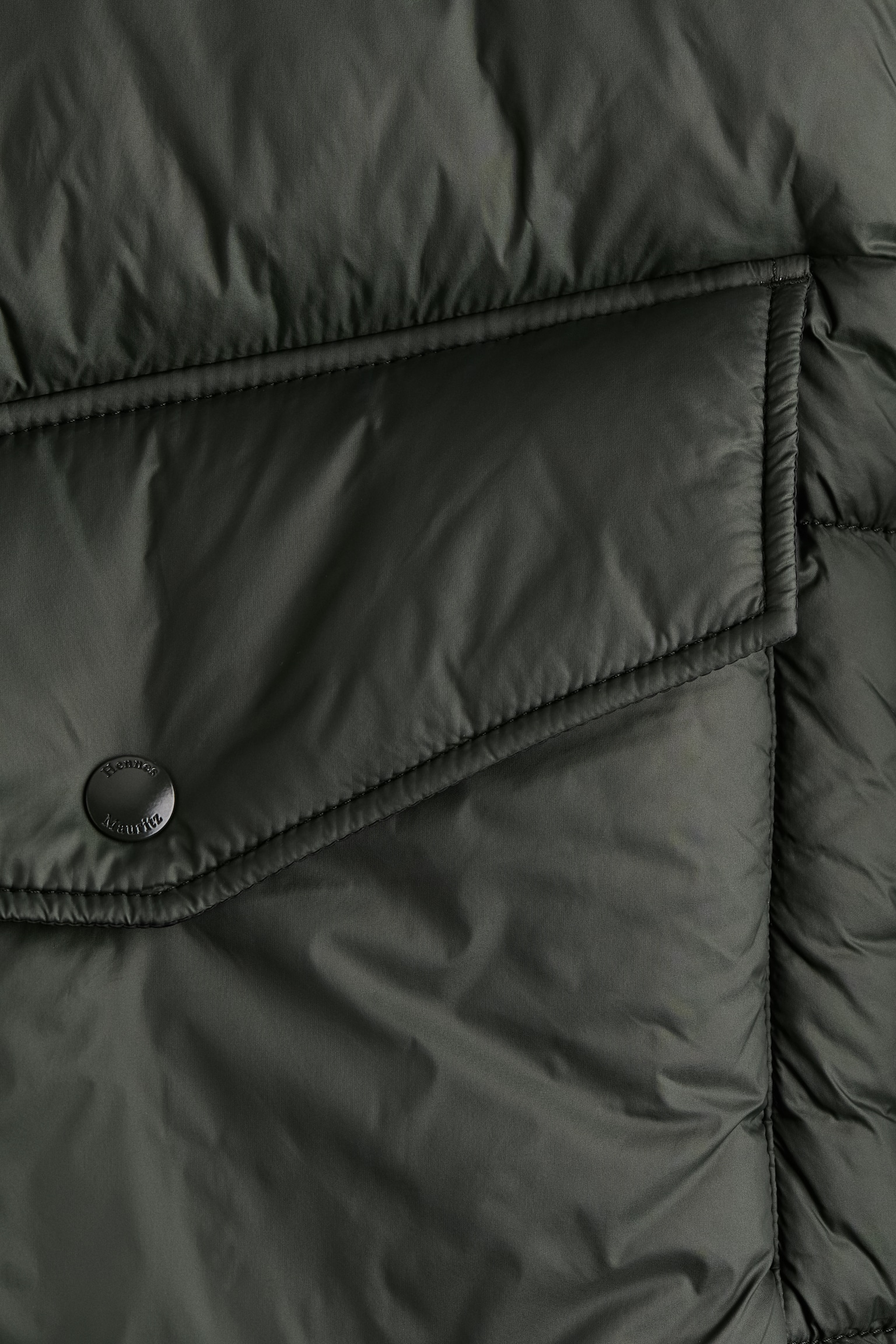 Oversized puffer jacket - Dark dusty green/Red - 3