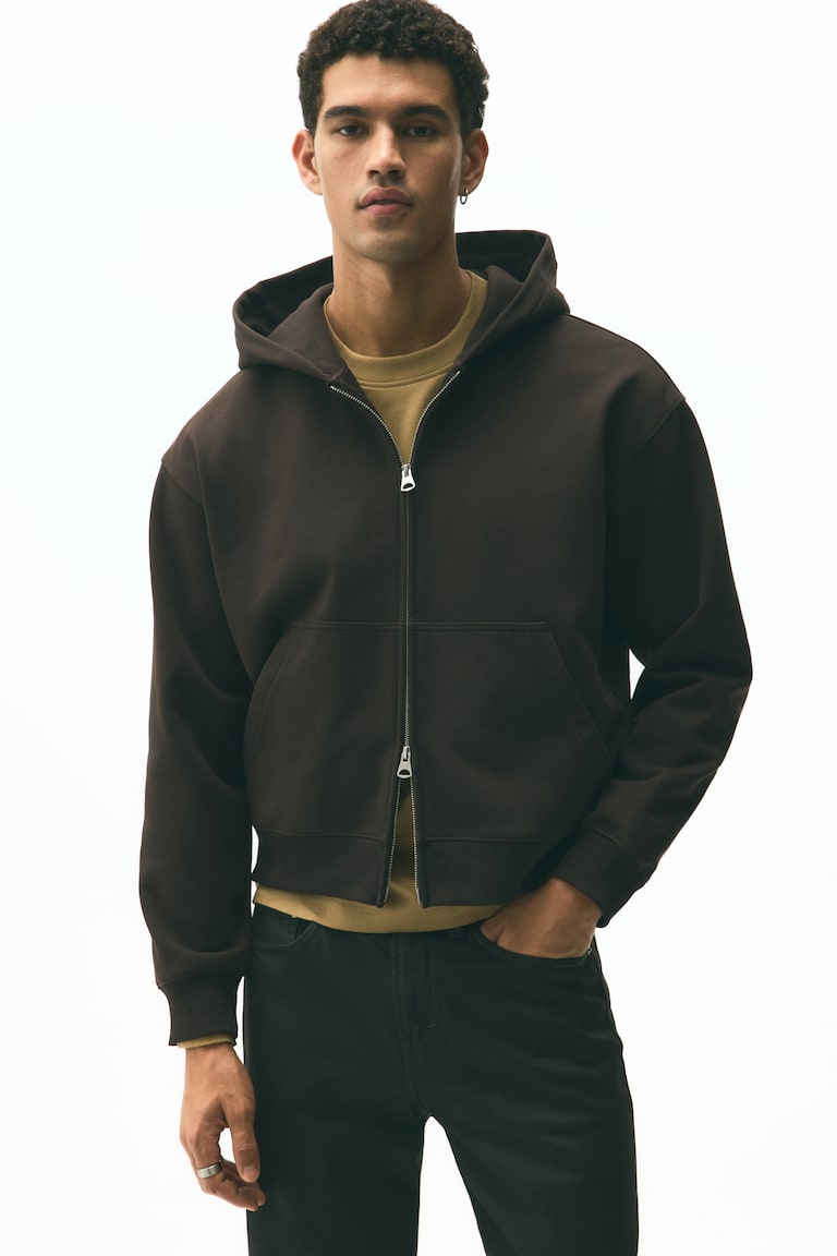 VESTE ZIPPÉE HOMME À CAPUCHE DOUBLÉE SEVEN MEN - Noir imprimé et