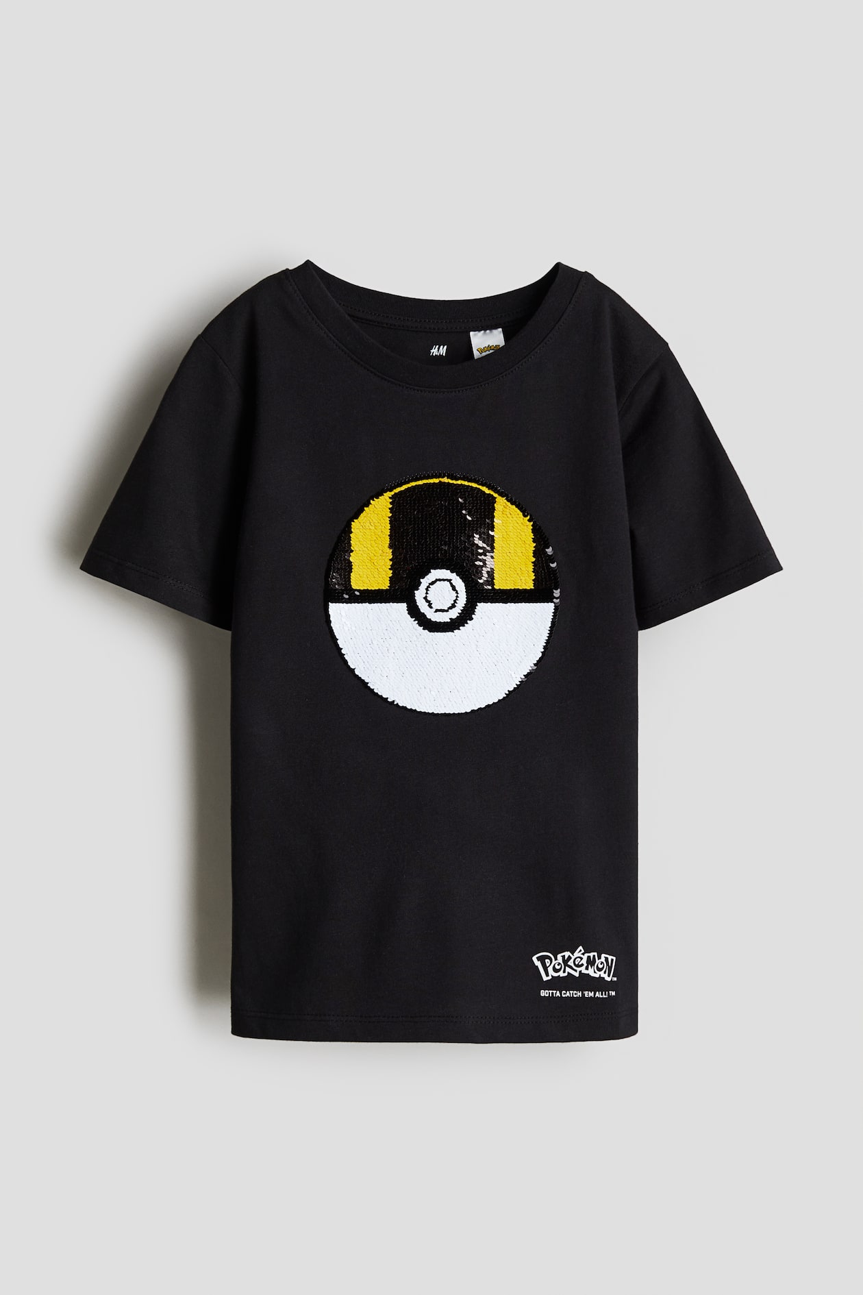 Reversible sequin T-shirt Black/Pokémon Kids H&M SG