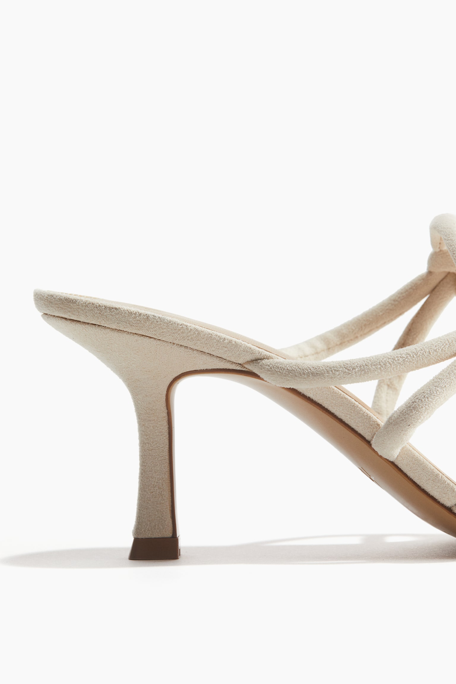 Heeled Strappy Sandals - Light beige/Black - 3