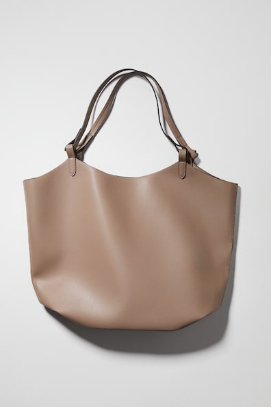 Shopper mit Beschichtung - Dunkelbeige - Ladies | H&M DE