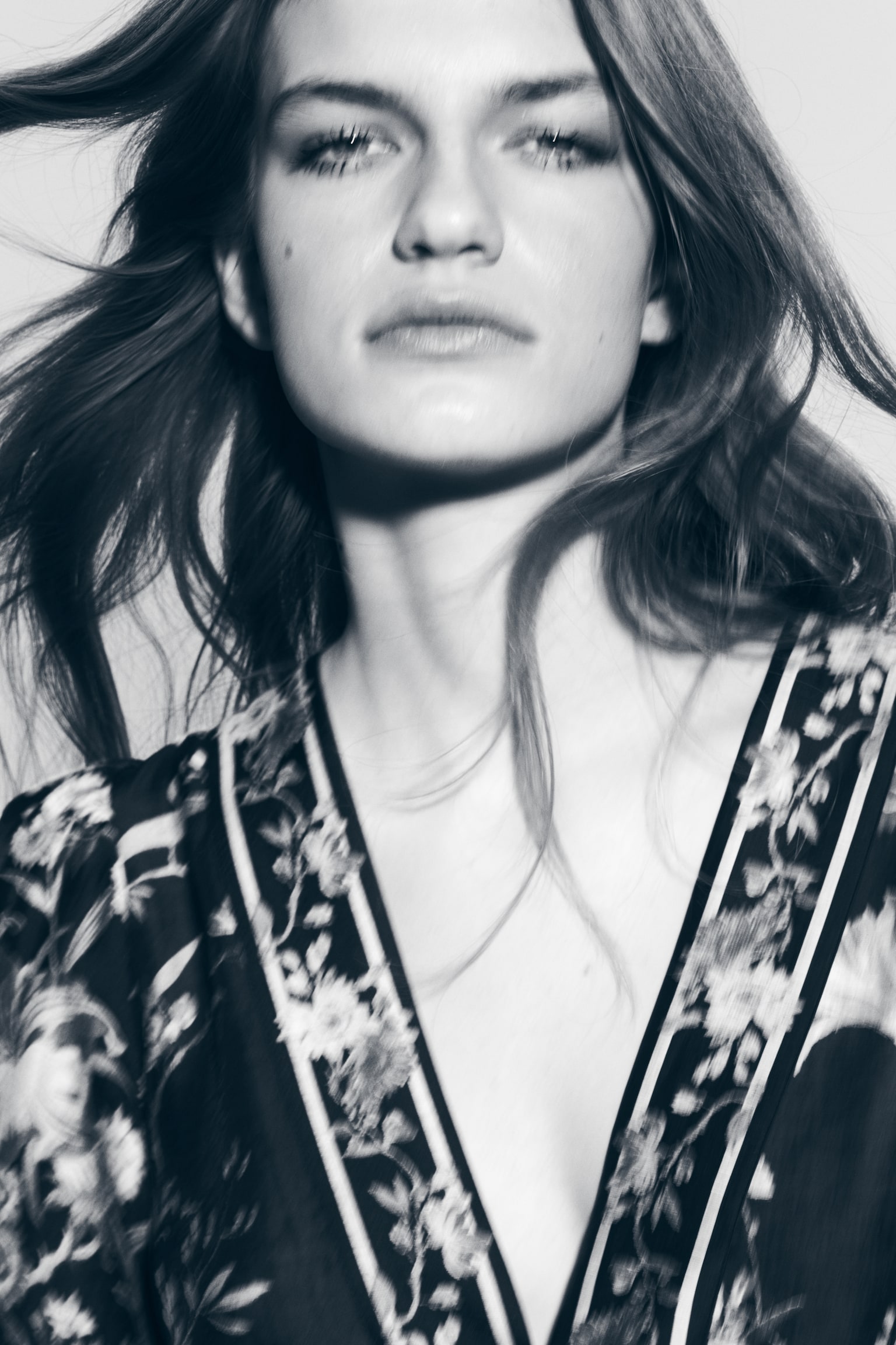 Linen-blend dress - Black/Floral/Light beige/Floral - 4