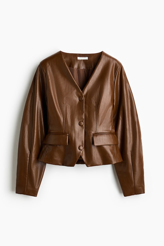 Coated jacket - Brown - 1